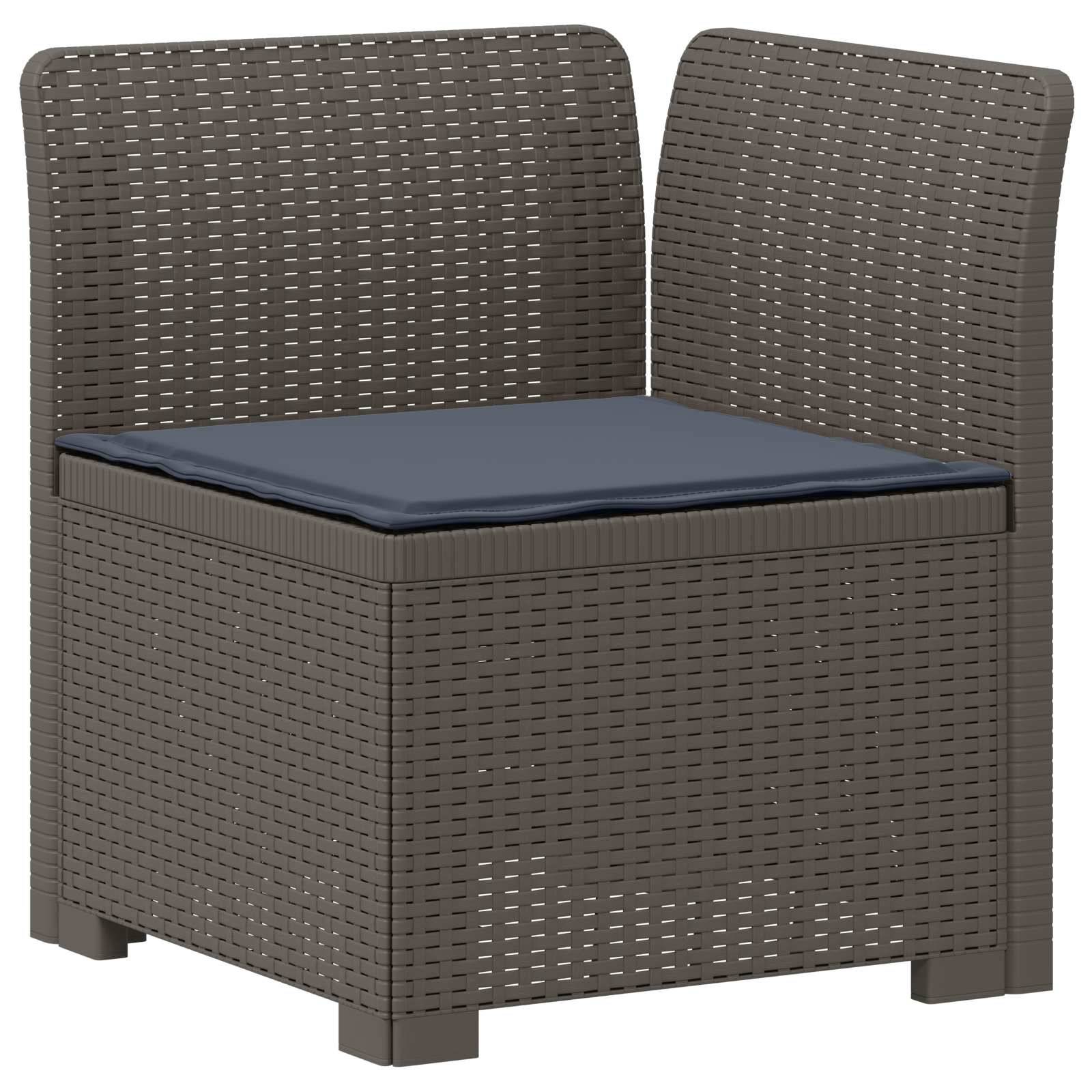 vidaXL 4-Sitzer Garten Sofa mit Kissen Rattan Look PP Hellgrau