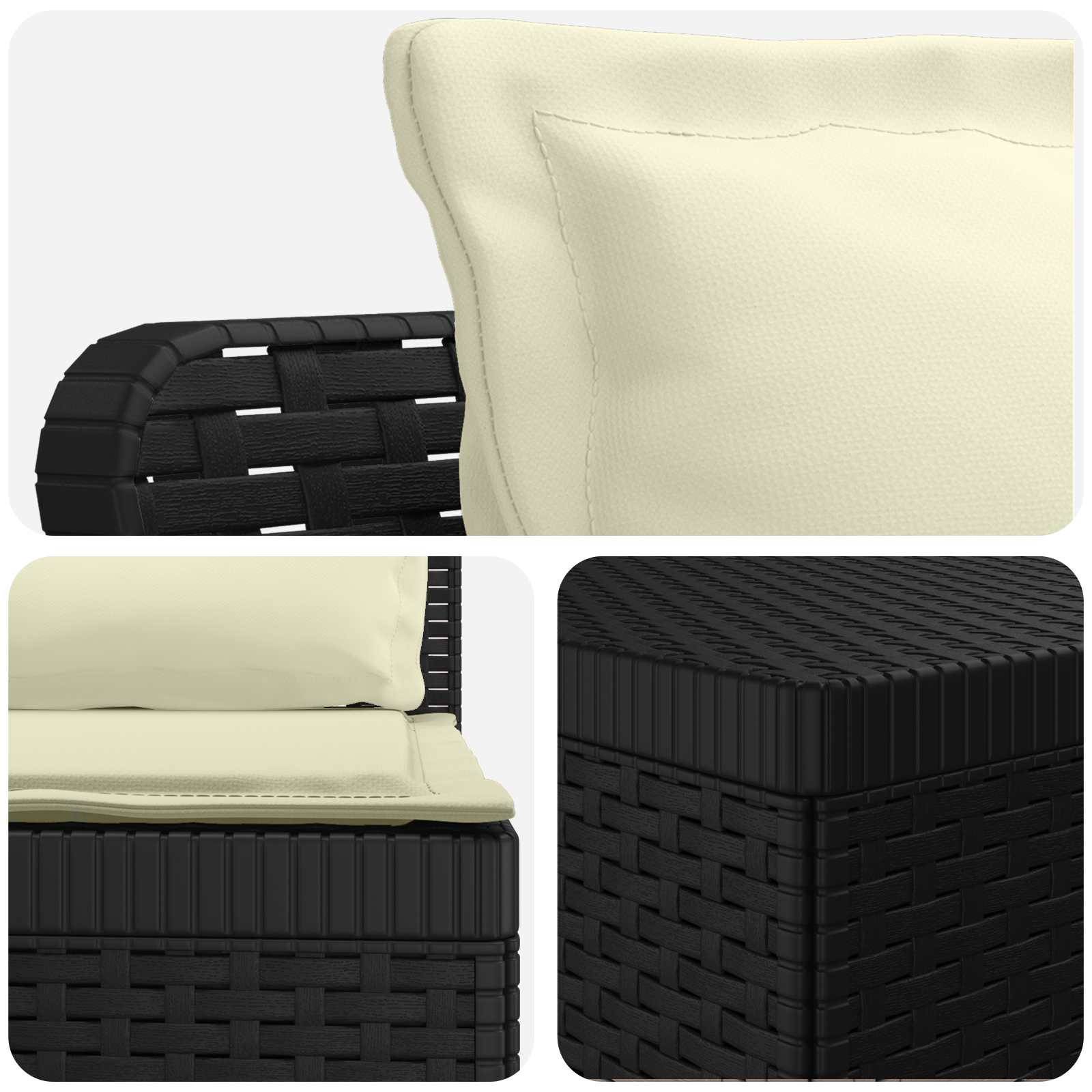 vidaXL 7-Sitzer Gartensofa mit Kissen Rattan-Look PP Anthrazit