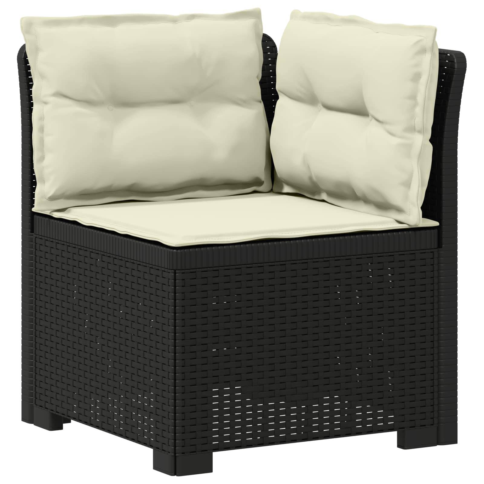 vidaXL 7-Sitzer Gartensofa mit Kissen Rattan-Look PP Anthrazit