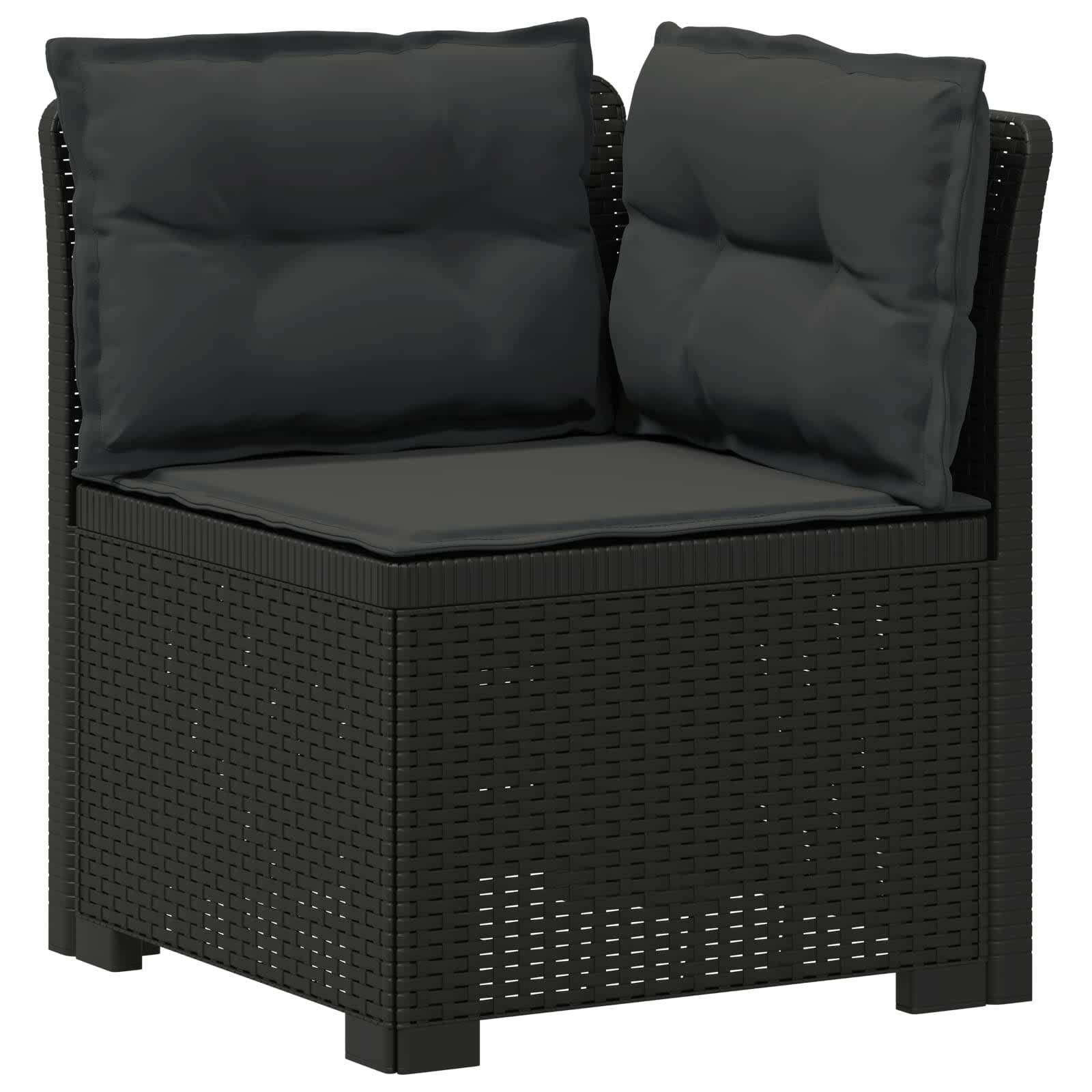 vidaXL 6-Sitzer Garten Sofa mit Kissen Rattan Look PP Anthrazit