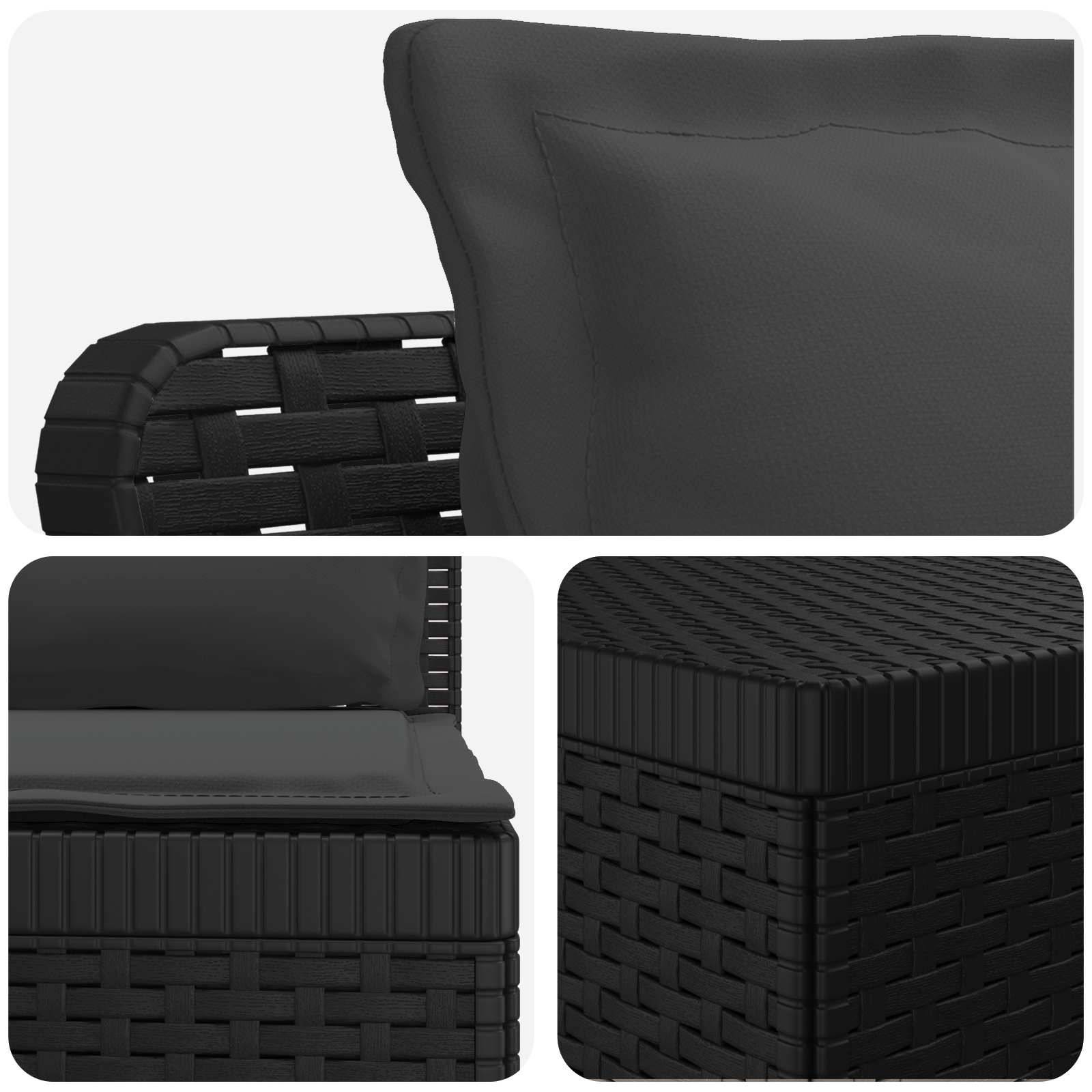 vidaXL 7-Sitzer Gartensofa mit Kissen Rattan-Look PP Anthrazit