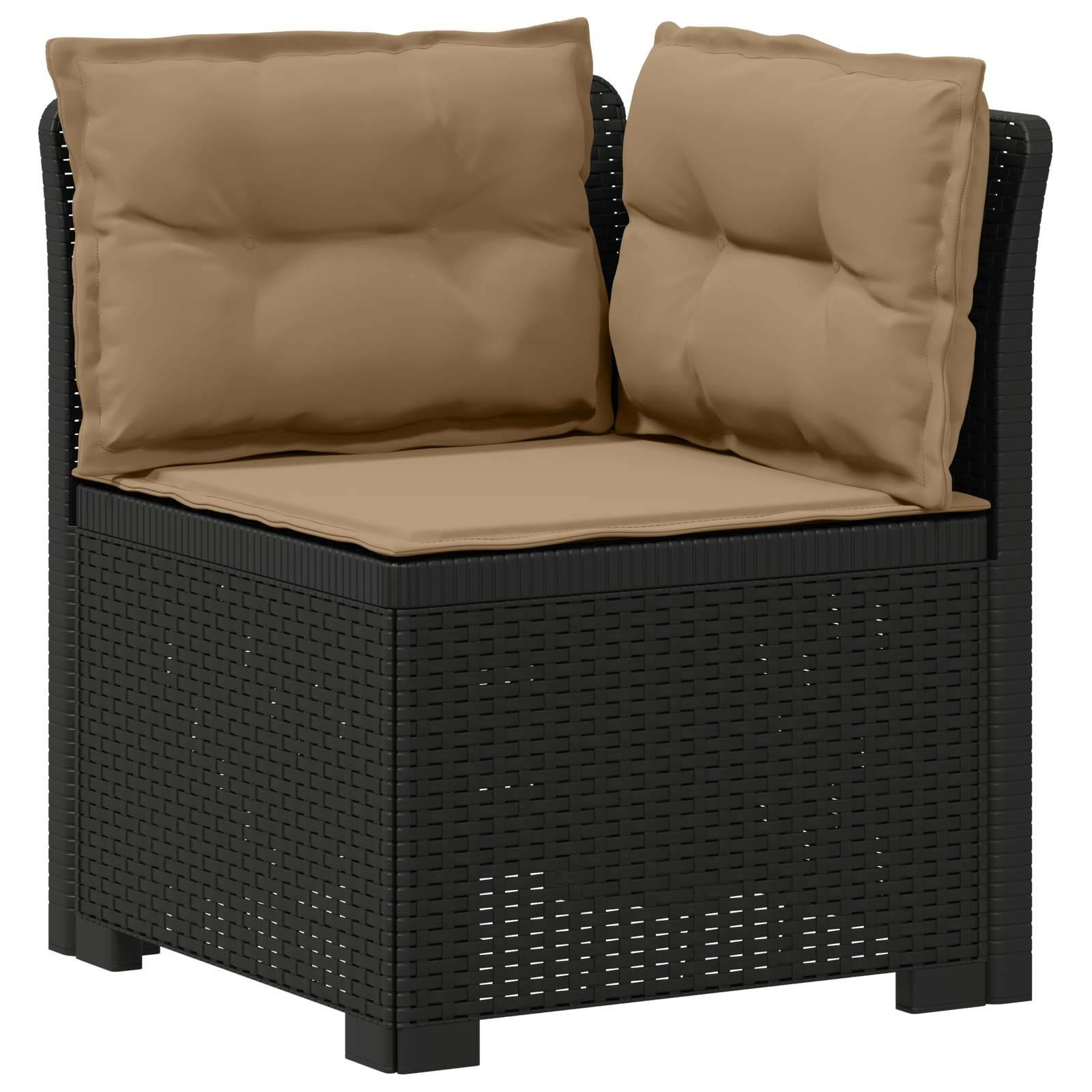 vidaXL 4-Sitzer Garten Sofa mit Kissen Rattan Look PP Anthrazit