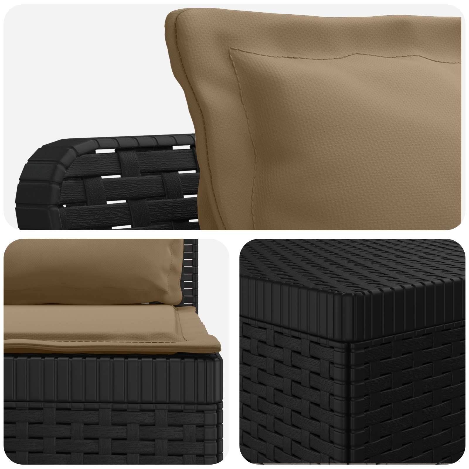 vidaXL 4-Sitzer Gartensofa mit Kissen Rattan-Look PP Anthrazit