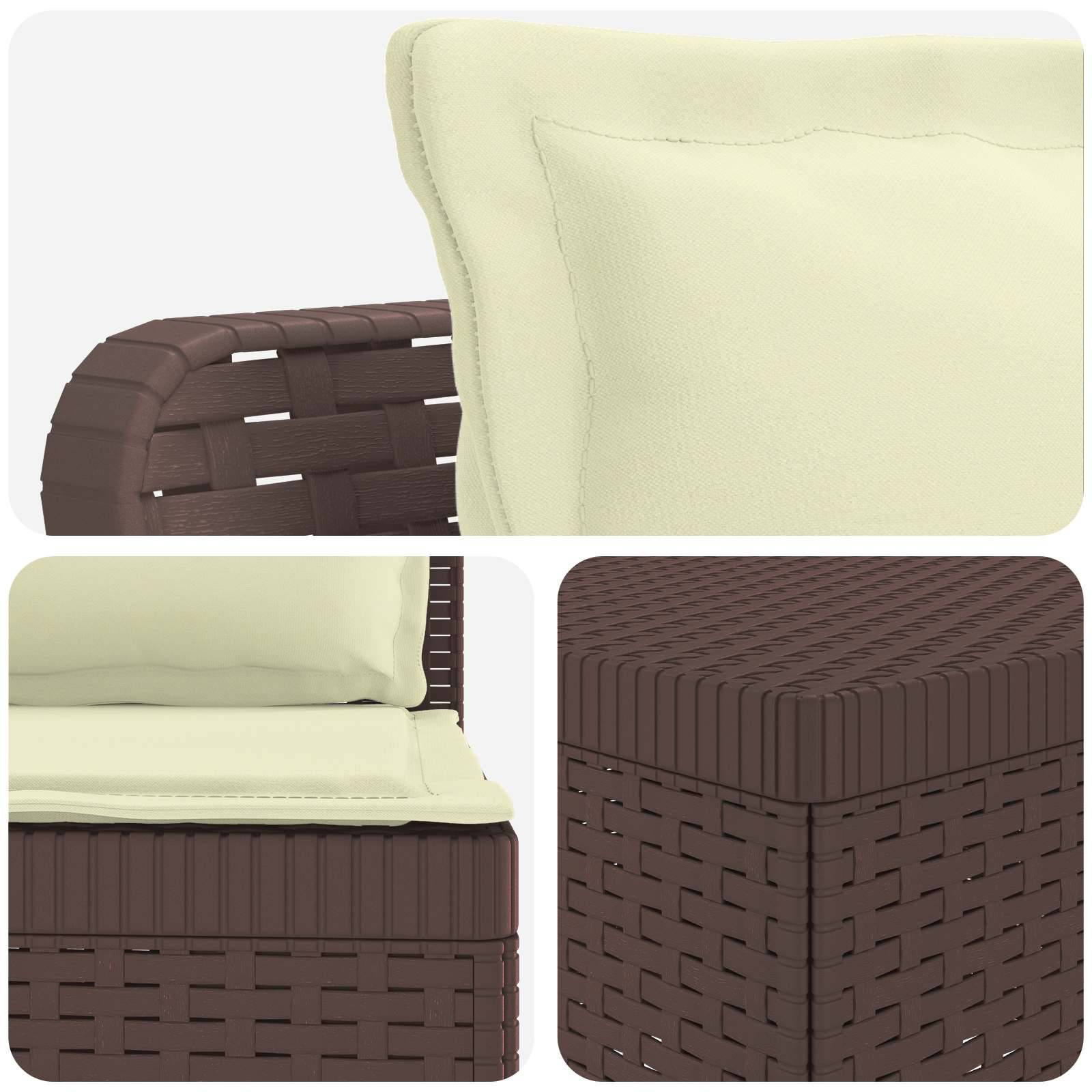 vidaXL 4-Sitzer Gartensofa mit Kissen Rattan-Look PP Braun