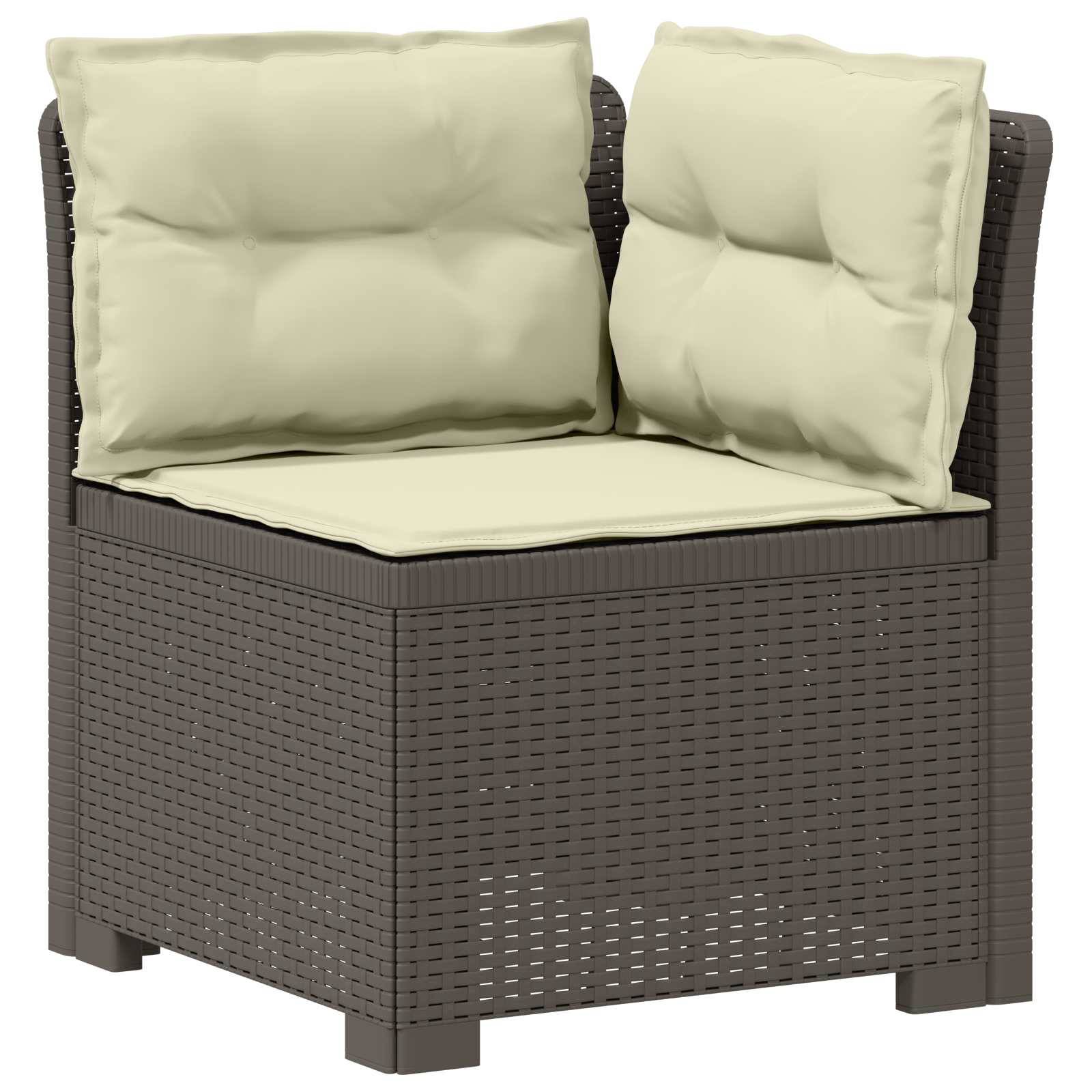 vidaXL 1-Sitzer Garten-Sofa mit Kissen Rattan-Look PP Hellgrau