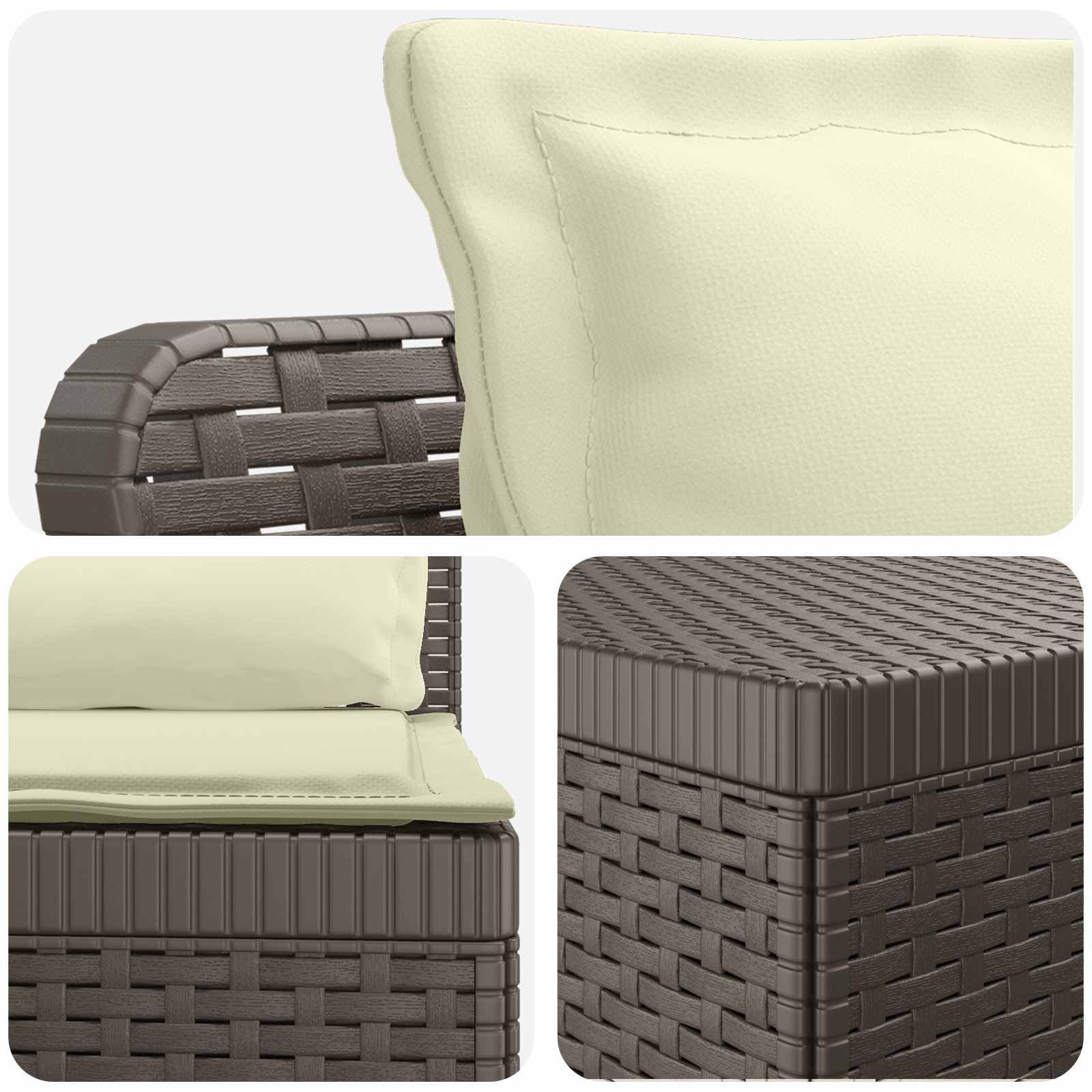 vidaXL 3-Sitzer Garten Sofa mit Kissen Rattan-Look PP Hellgrau
