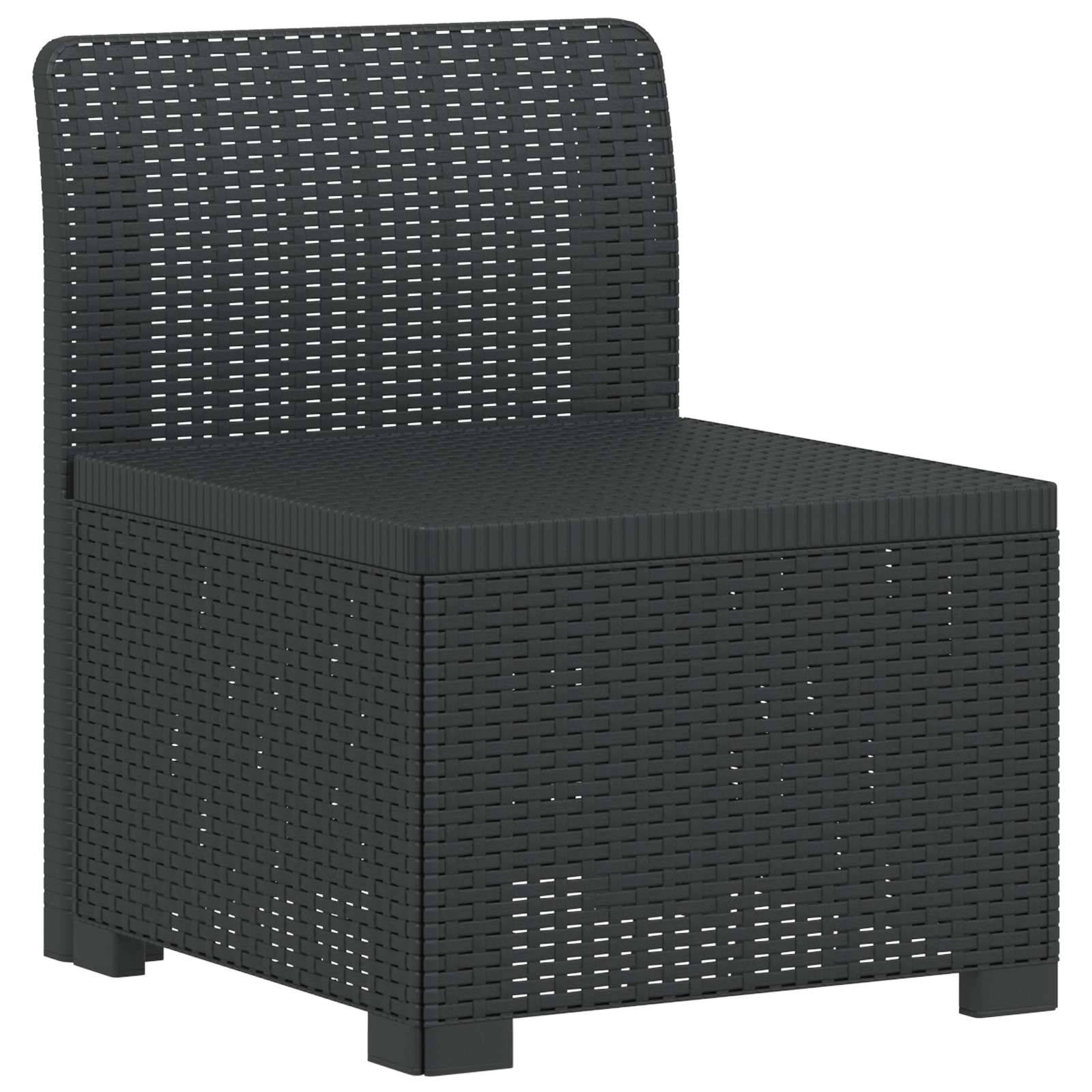 vidaXL 4-Sitzer Garten Sofa Rattan Look PP Anthrazit