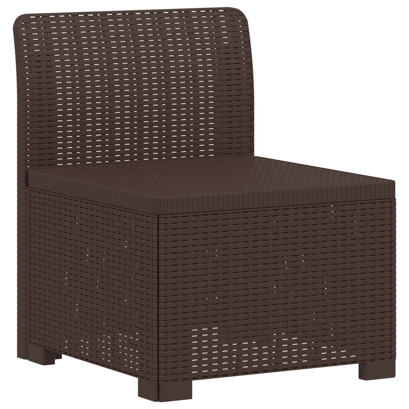 vidaXL 1-Sitzer Garten-Sofa Rattan-Look PP Braun