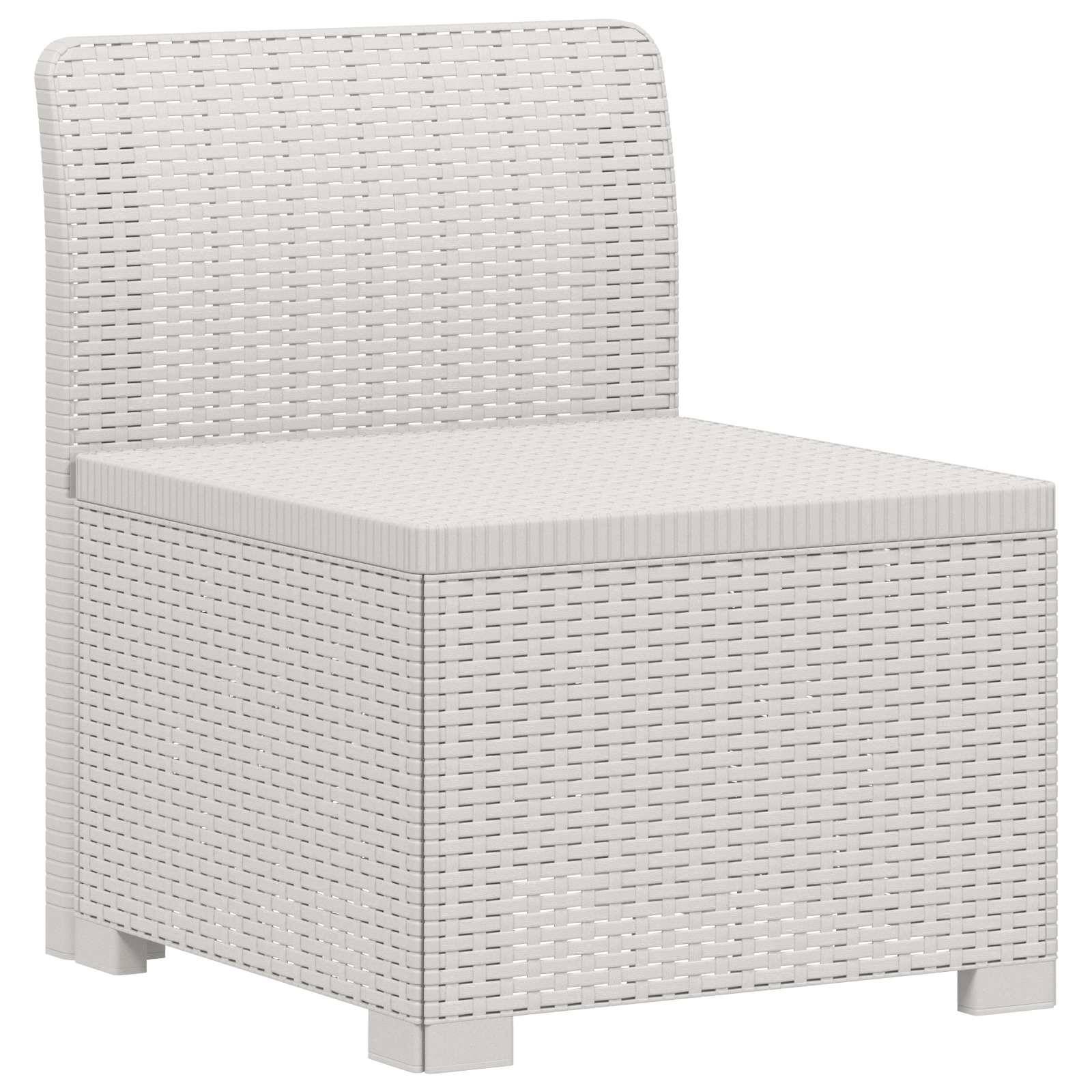vidaXL 6-Sitzer Garten Sofa Rattan Look PP Weiß