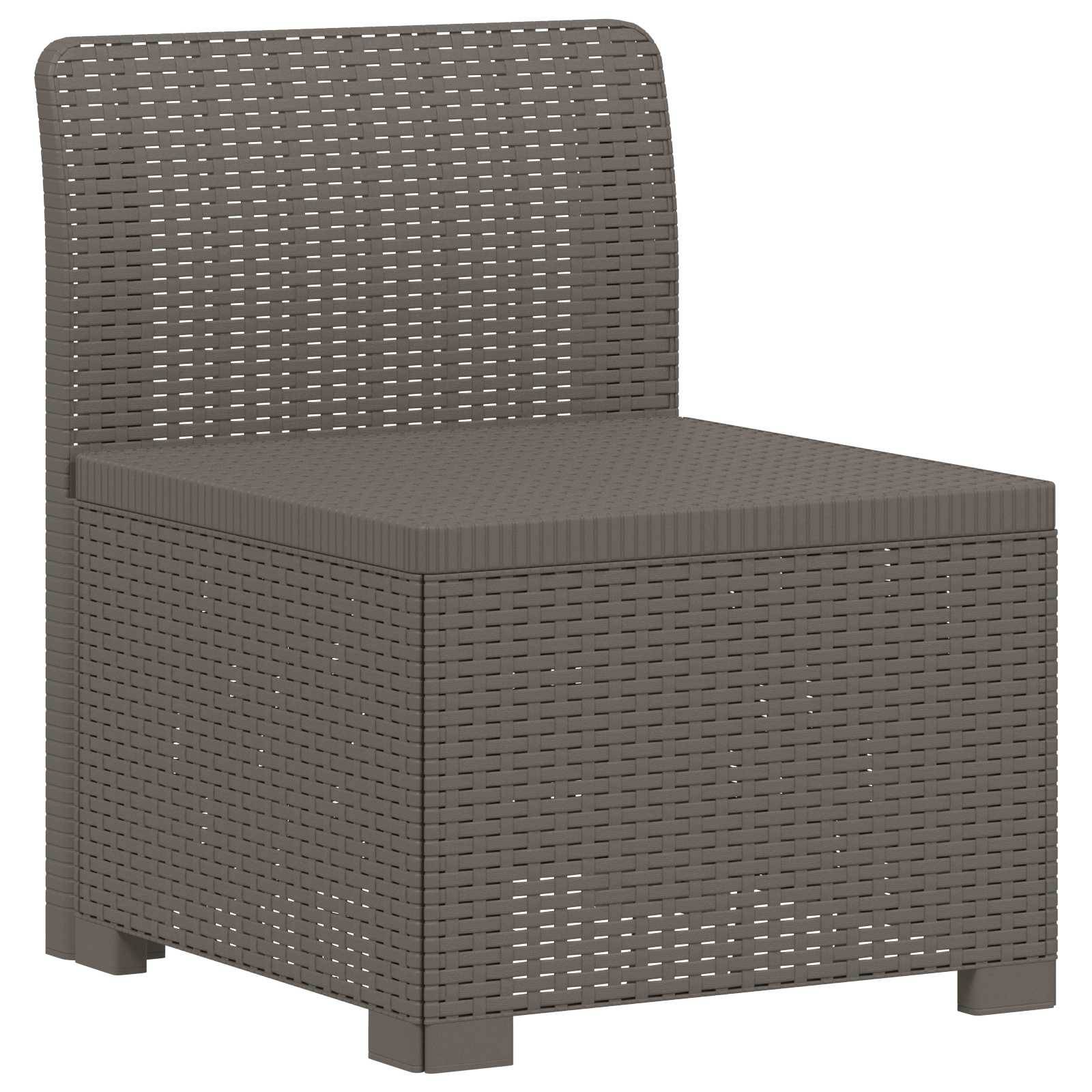 vidaXL 3-Sitzer Garten Sofa Rattan Look PP Hellgrau