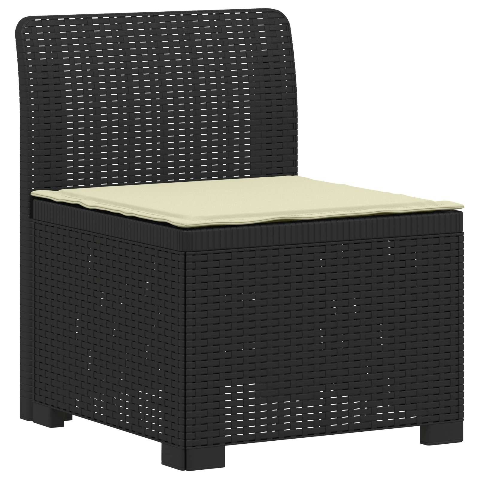 vidaXL 4-Sitzer Gartensofa mit Kissen Rattan Look PP Anthrazit