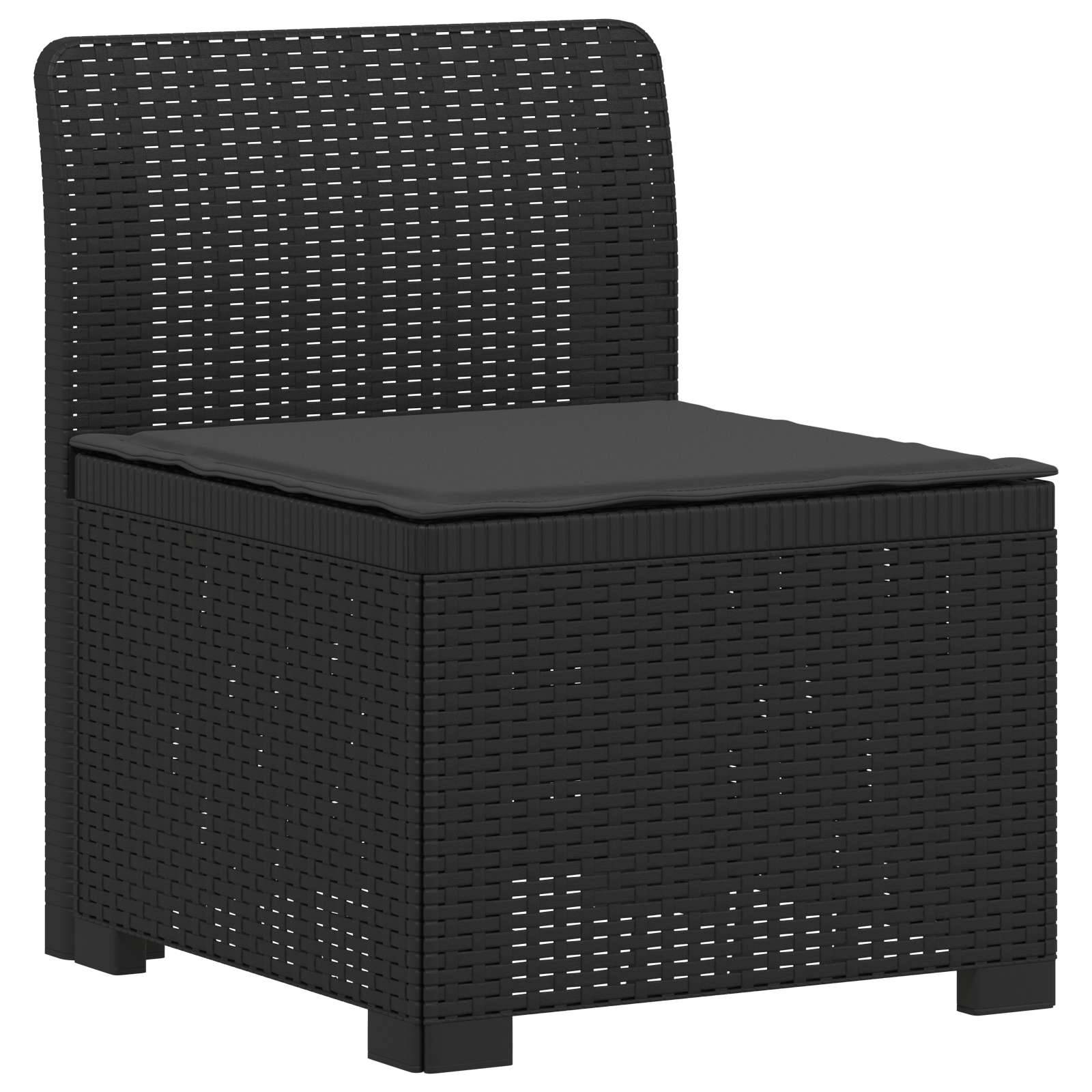 vidaXL 4-Sitzer Gartensofa mit Kissen Rattan Look PP Anthrazit