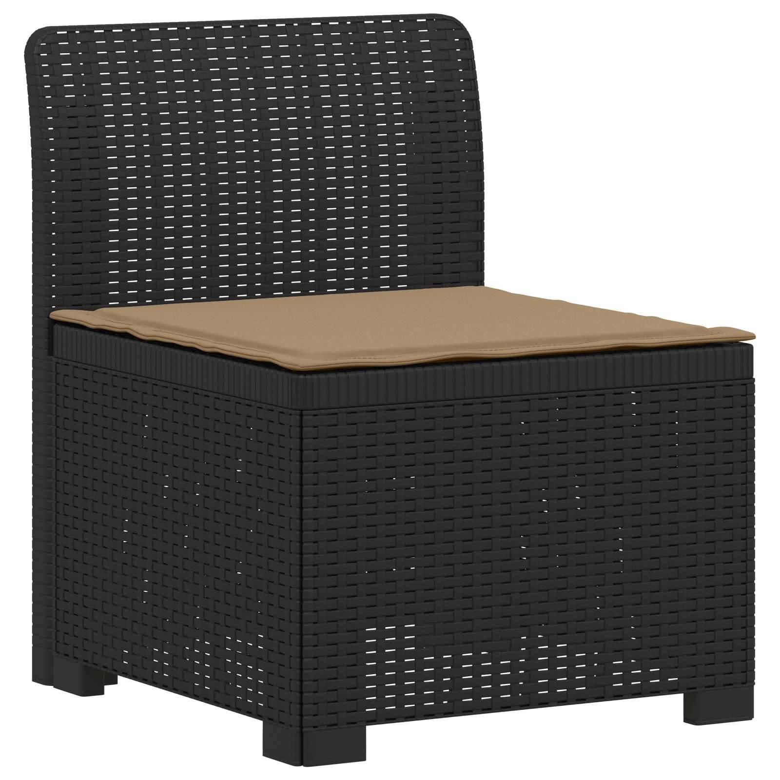 vidaXL 4-Sitzer Gartensofa mit Kissen Rattan Look PP Anthrazit