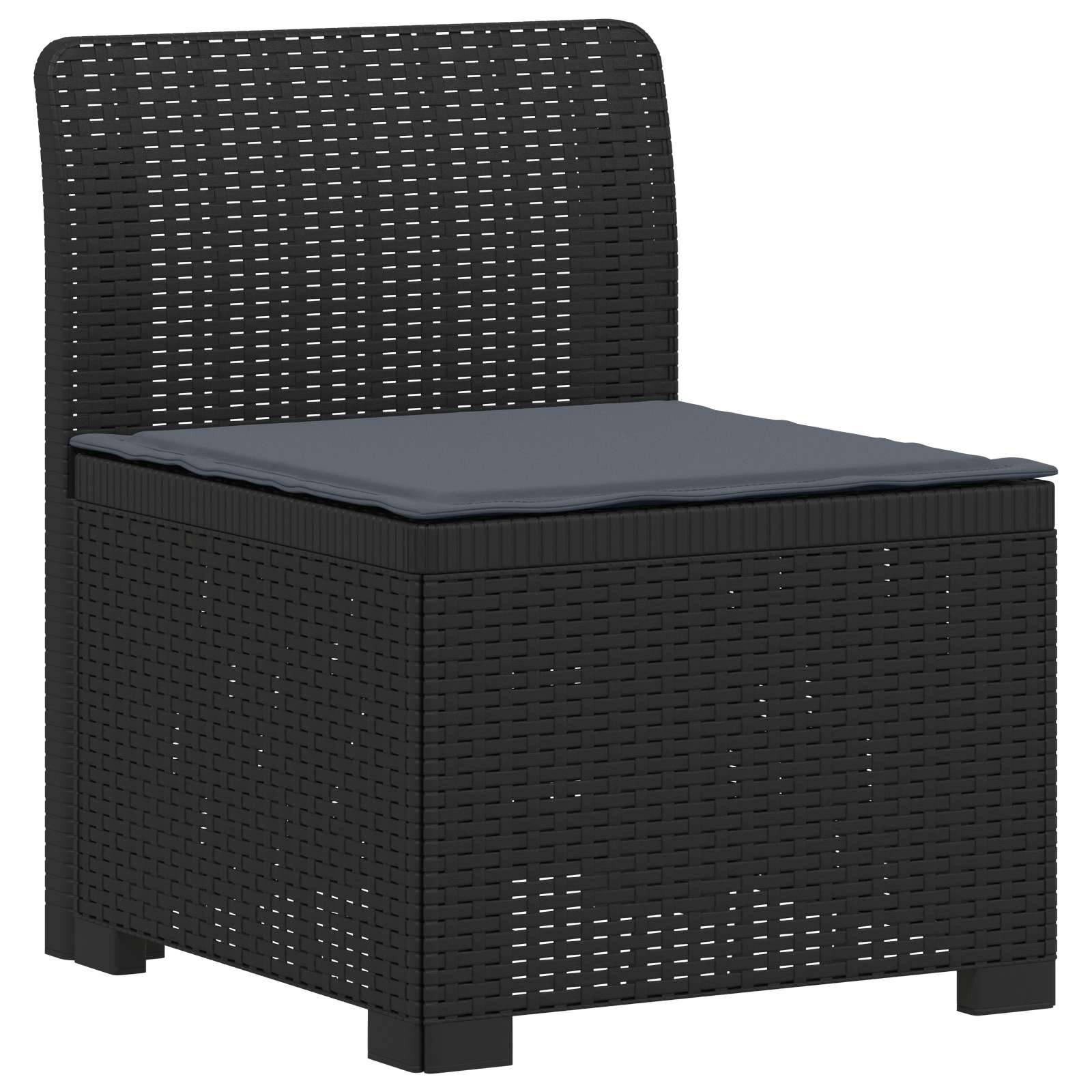 vidaXL 4-Sitzer Gartensofa mit Kissen Rattan Look PP Anthrazit