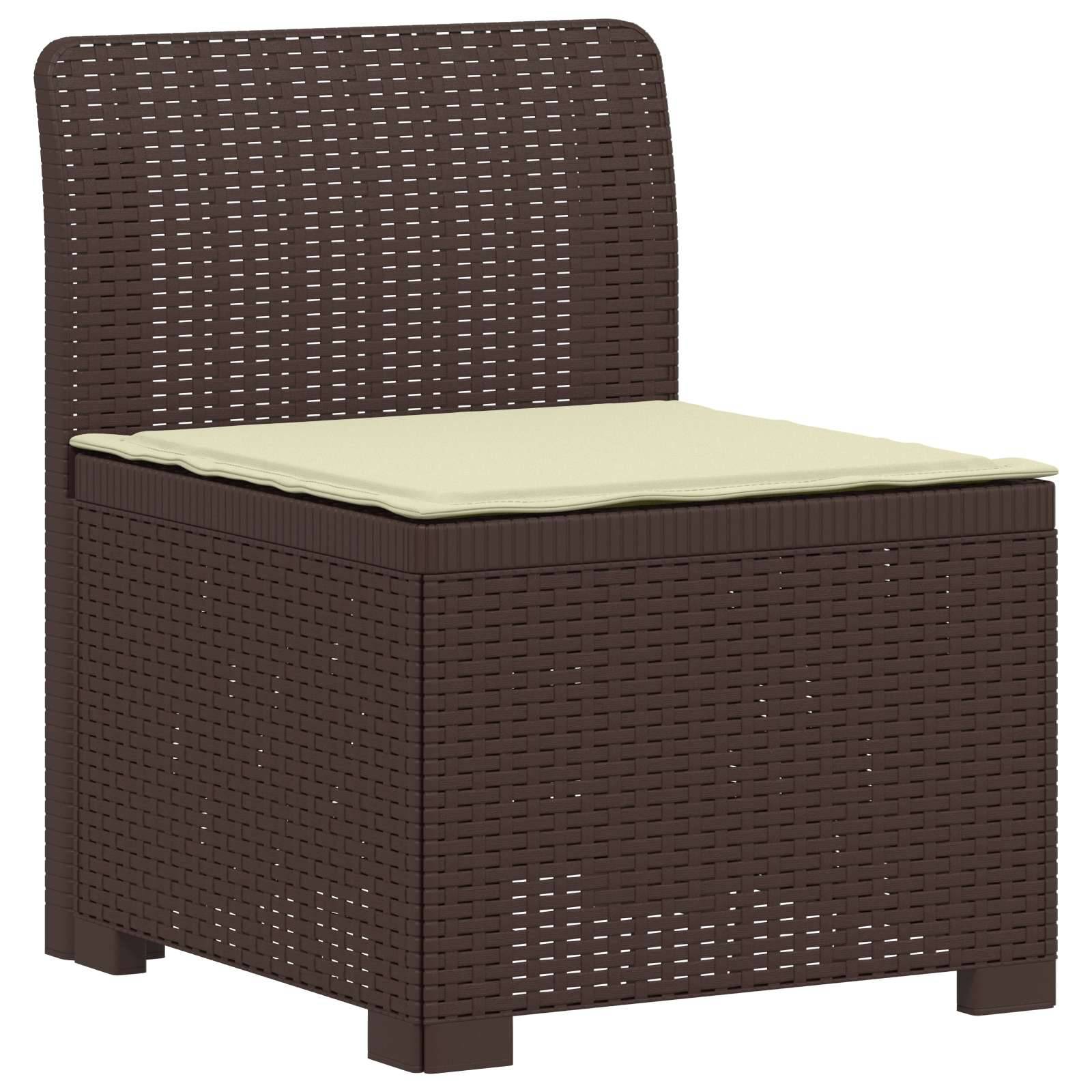 vidaXL 4-Sitzer Garten Sofa mit Kissen Rattan Look PP Braun