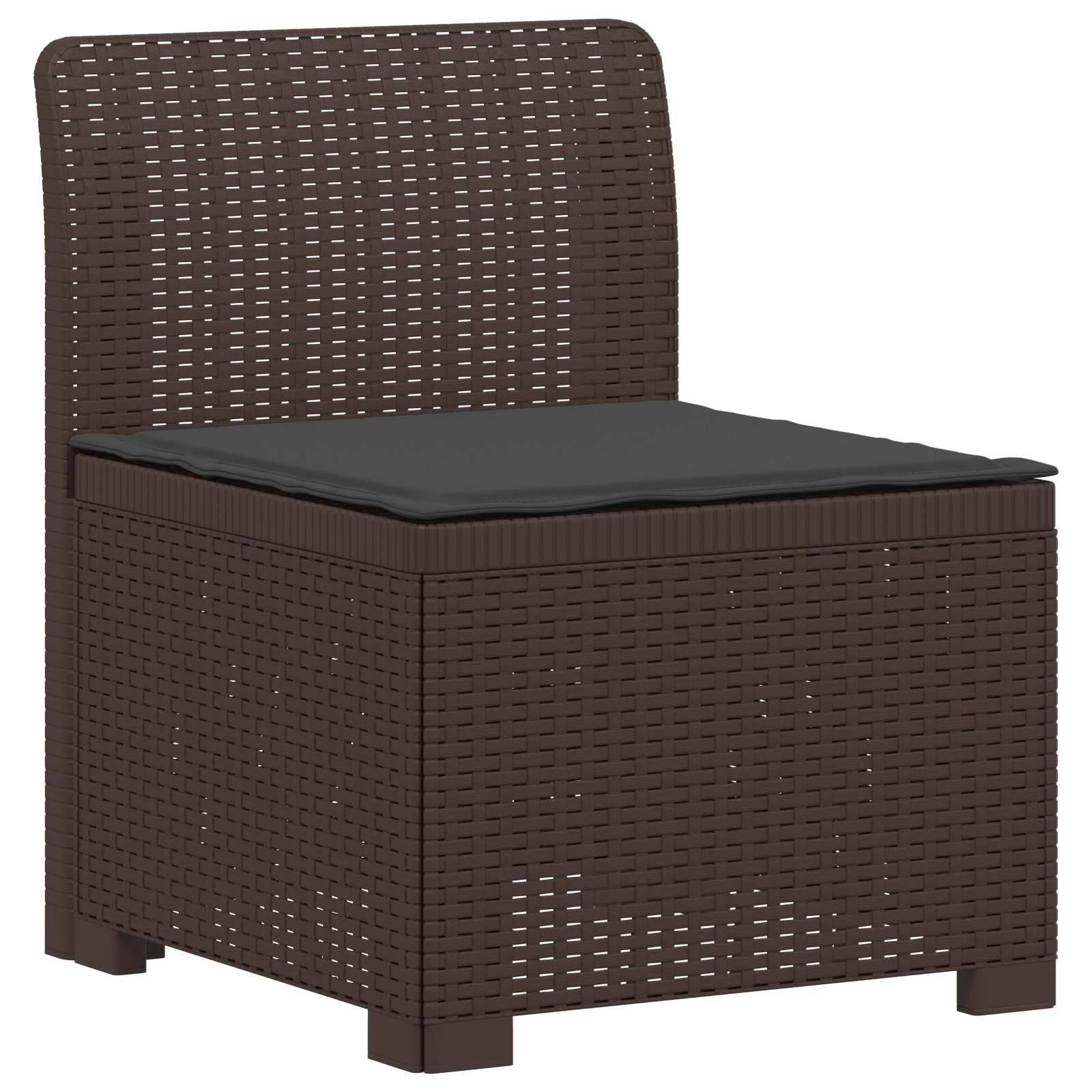 vidaXL 3-Sitzer Garten Sofa mit Kissen Rattan-Look PP Braun
