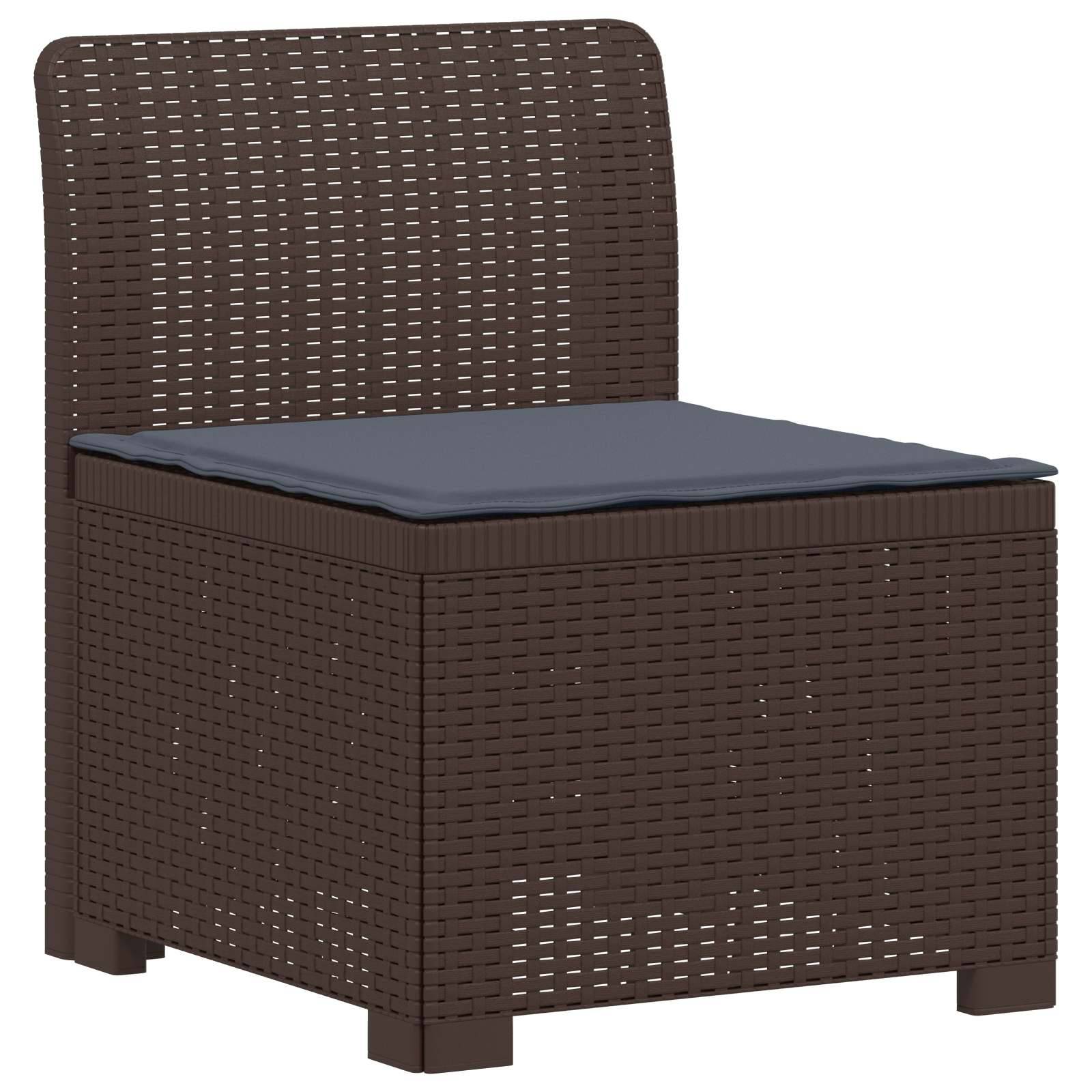 vidaXL 4-Sitzer Garten Sofa mit Kissen Rattan Look PP Braun