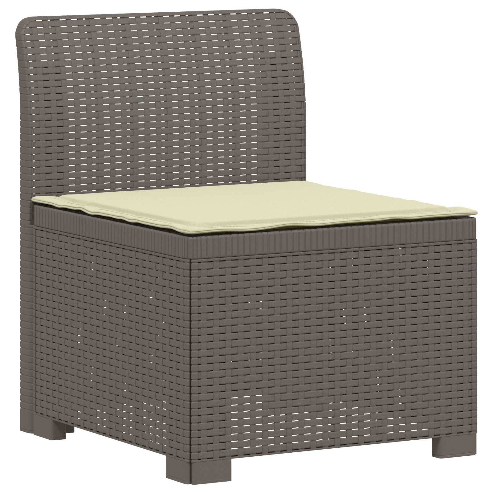 vidaXL 5-Sitzer Gartensofa mit Kissen Rattan-Look PP Hellgrau