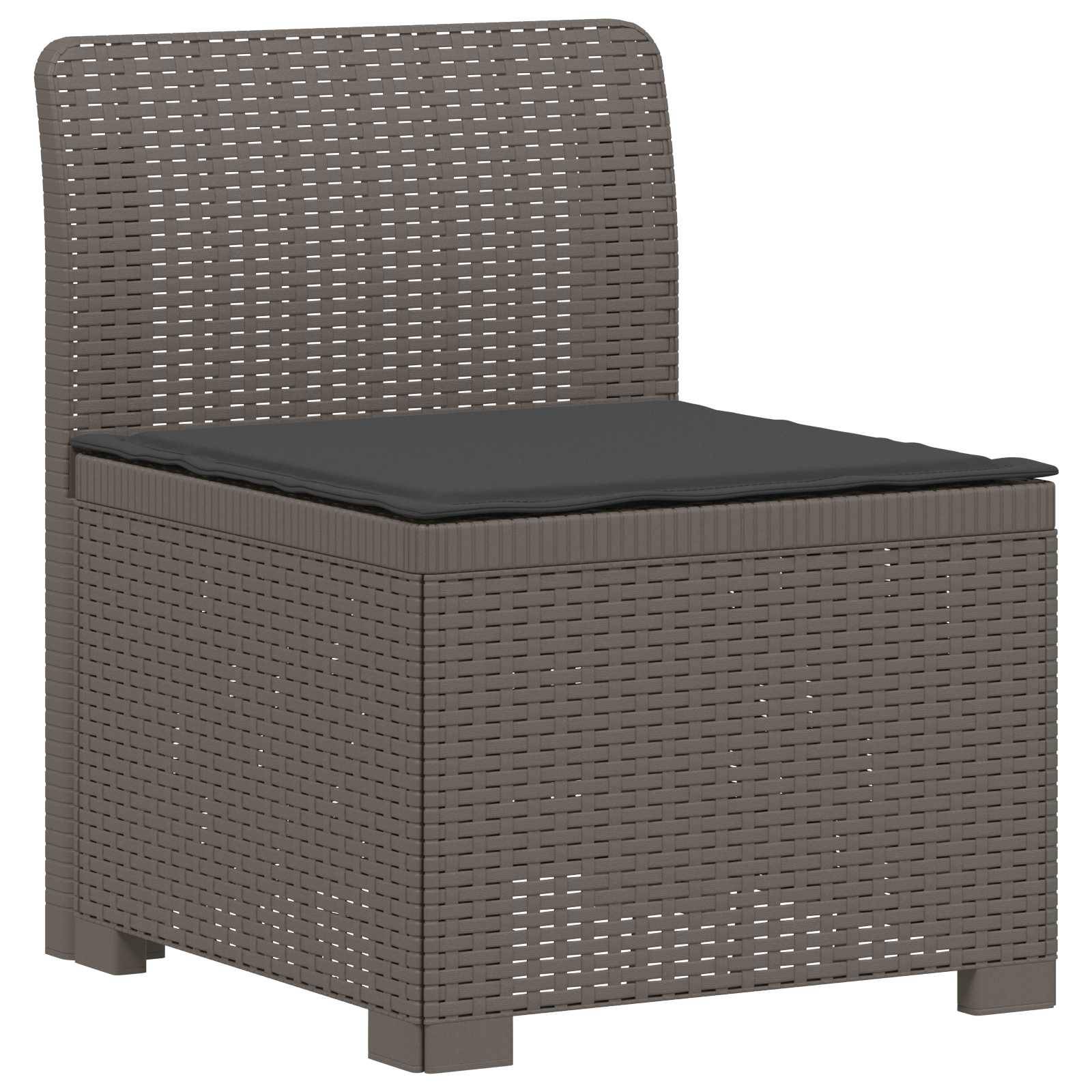 vidaXL 4-Sitzer Gartensofa mit Kissen Rattan Look PP Hellgrau