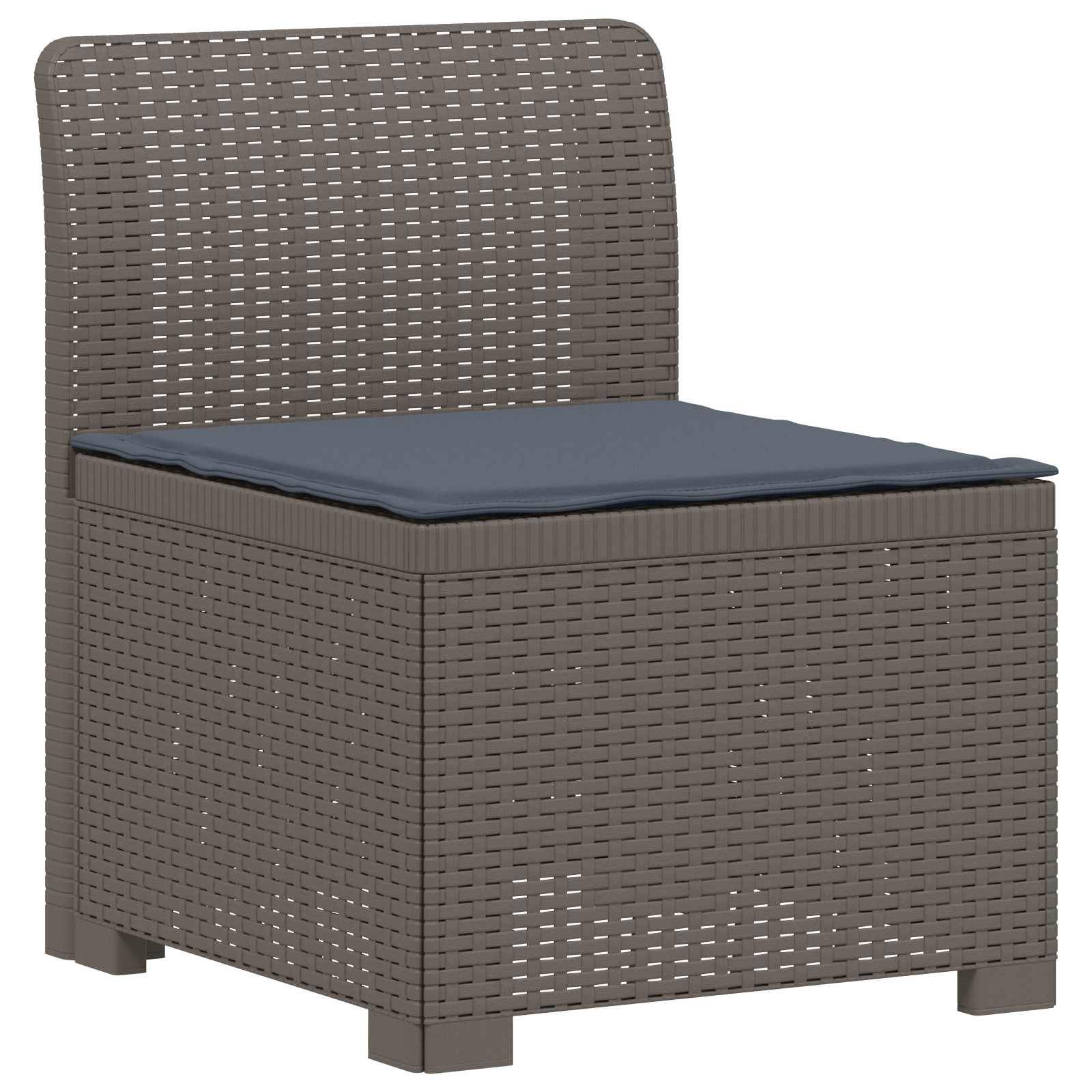 vidaXL 5-Sitzer Gartensofa mit Kissen Rattan-Look PP Hellgrau