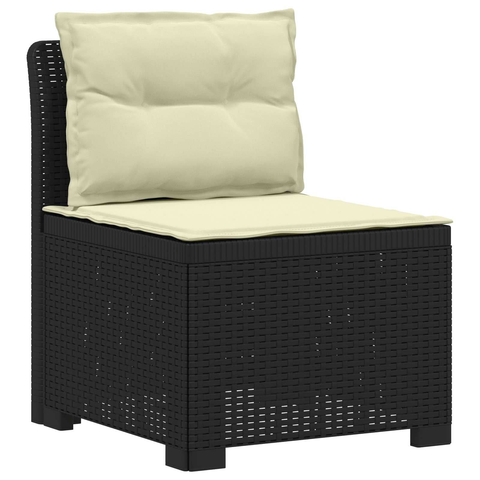 vidaXL 4-Sitzer Garten Sofa mit Kissen Rattan Look PP Anthrazit