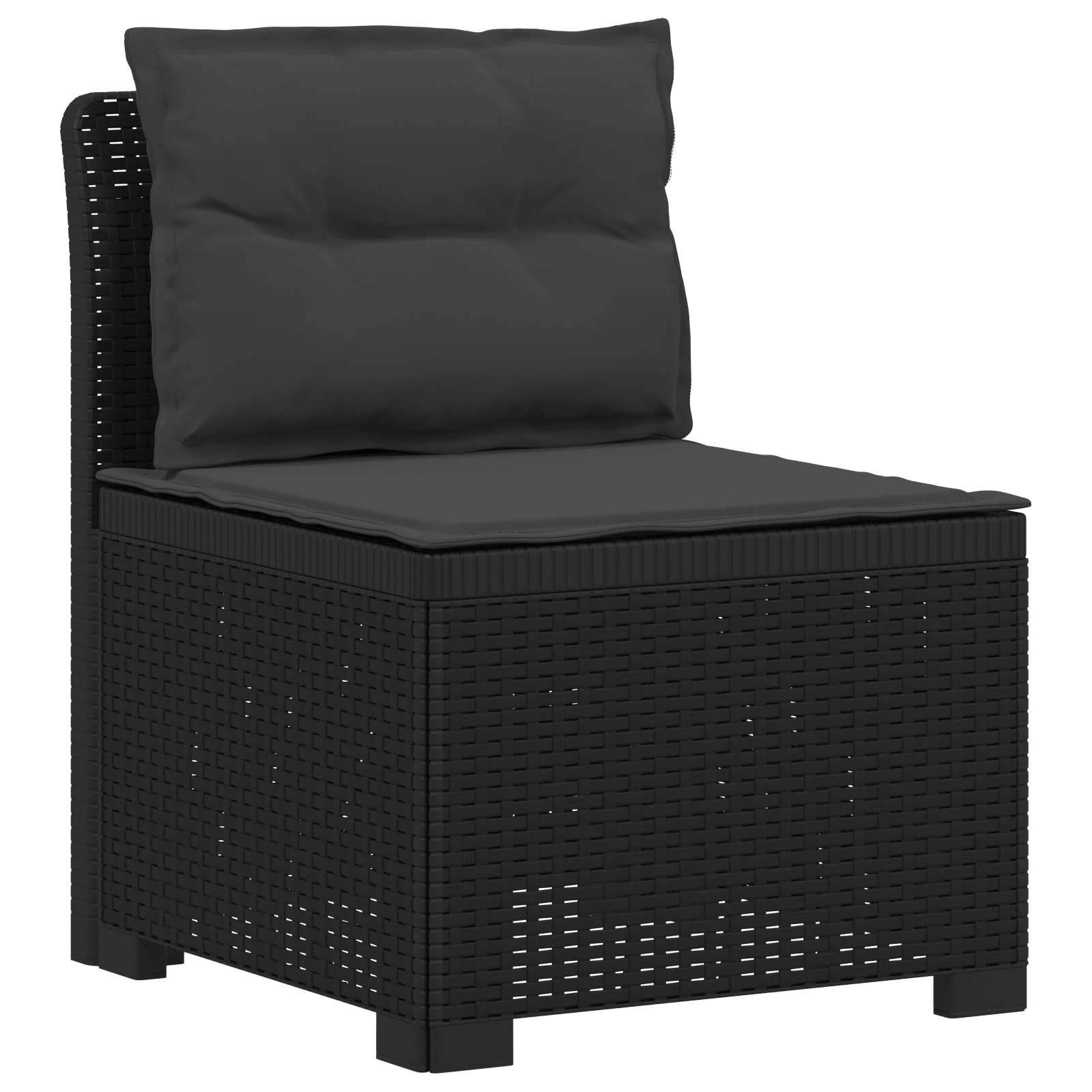 vidaXL 6-Sitzer Garten Sofa mit Kissen Rattan Look PP Anthrazit