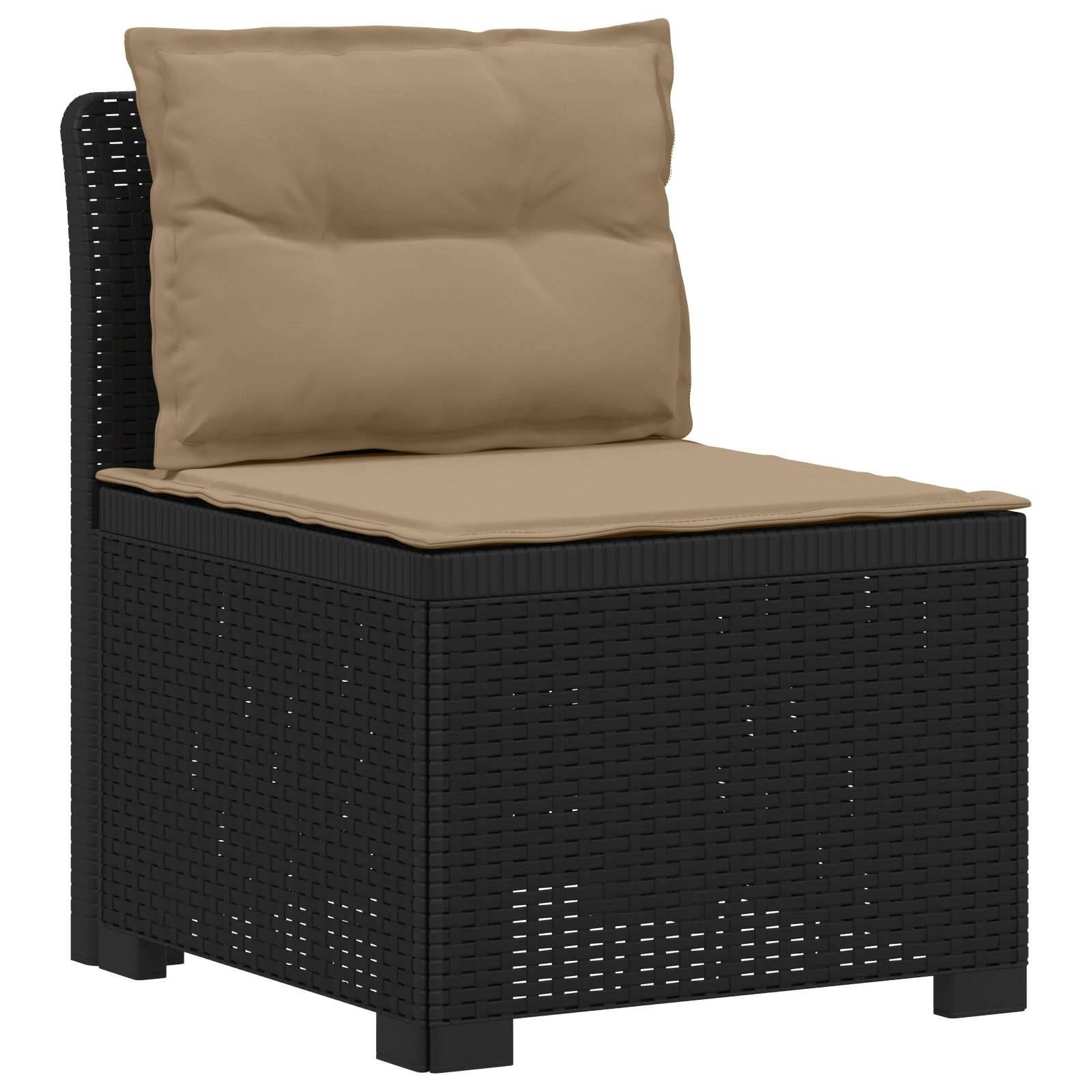 vidaXL 4-Sitzer Garten Sofa mit Kissen Rattan Look PP Anthrazit