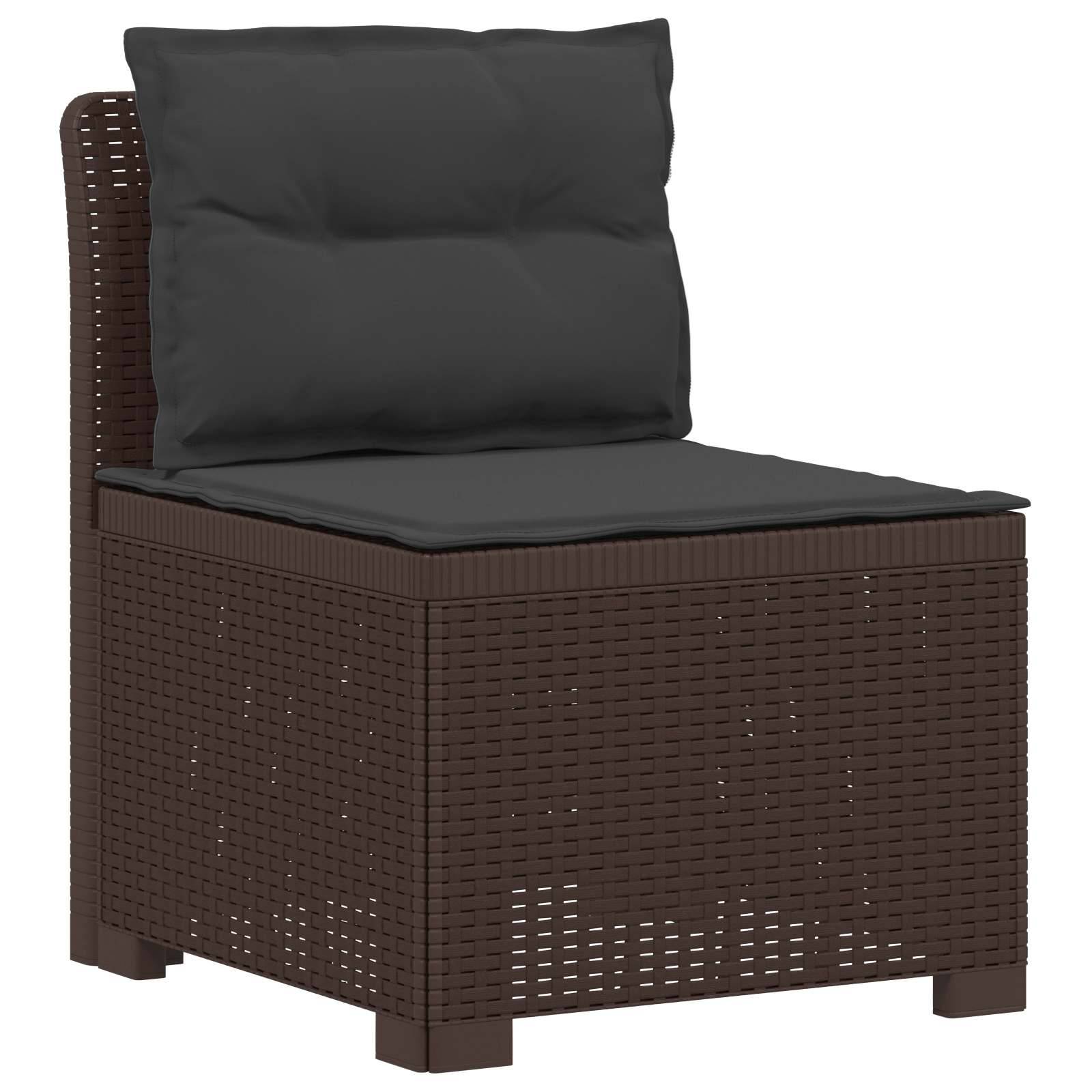 vidaXL 1-Sitzer Garten-Sofa mit Kissen Rattan-Look PP Braun