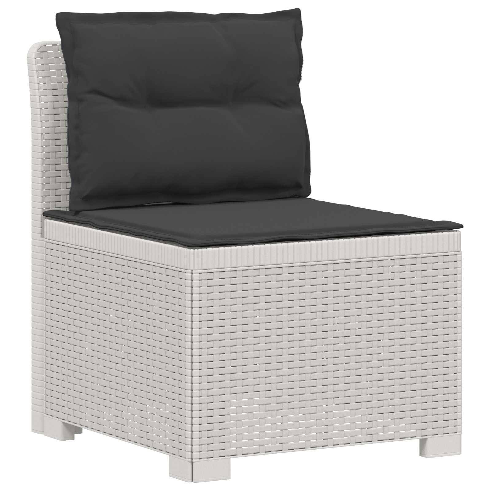 vidaXL 3-Sitzer Garten Sofa mit Kissen Rattan-Look PP Weiß