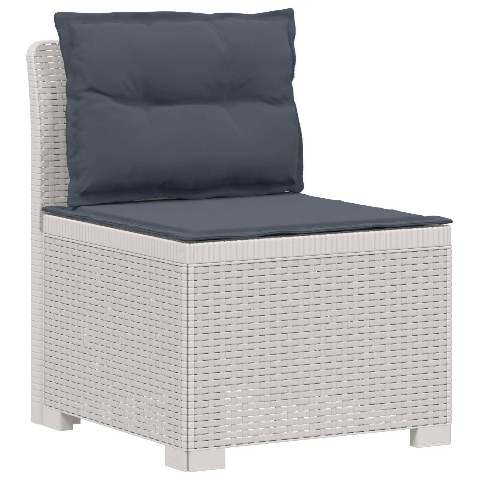 vidaXL 3-Sitzer Garten Sofa mit Kissen Rattan-Look PP Weiß
