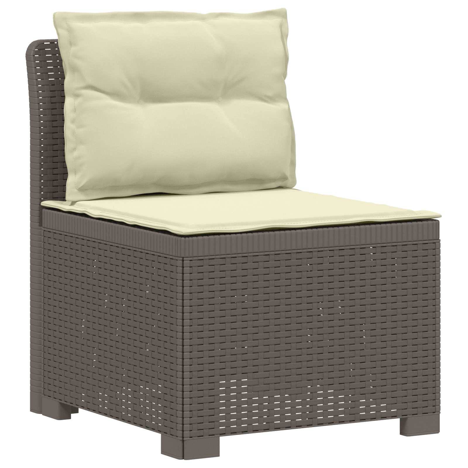 vidaXL 1-Sitzer Garten-Sofa mit Kissen Rattan-Look PP Hellgrau
