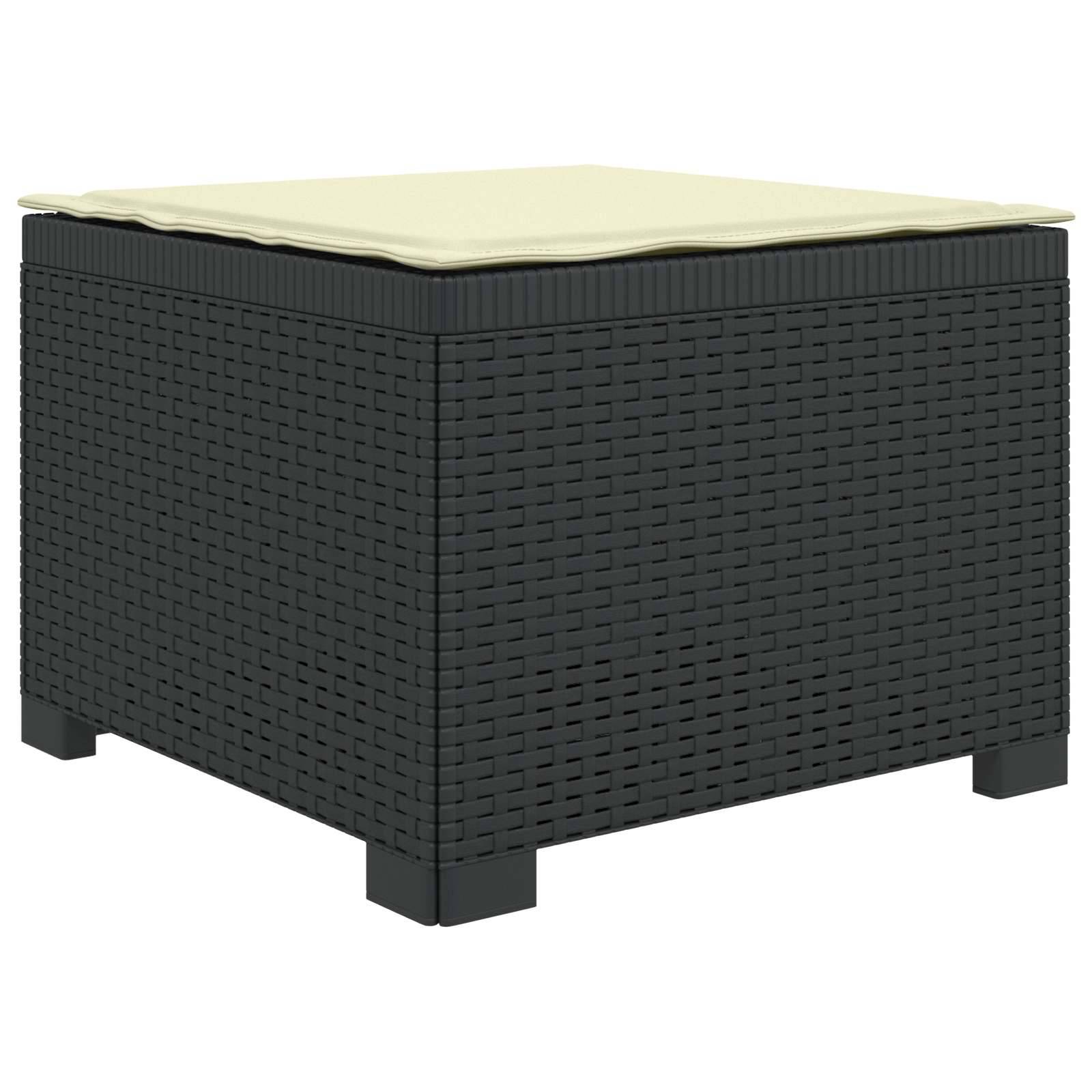 vidaXL 1-Sitzer Garten-Sofa mit Kissen Rattan-Look PP Anthrazit