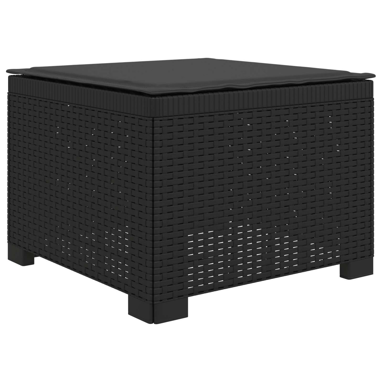 vidaXL 4-Sitzer Garten Sofa mit Kissen Rattan Look PP Anthrazit