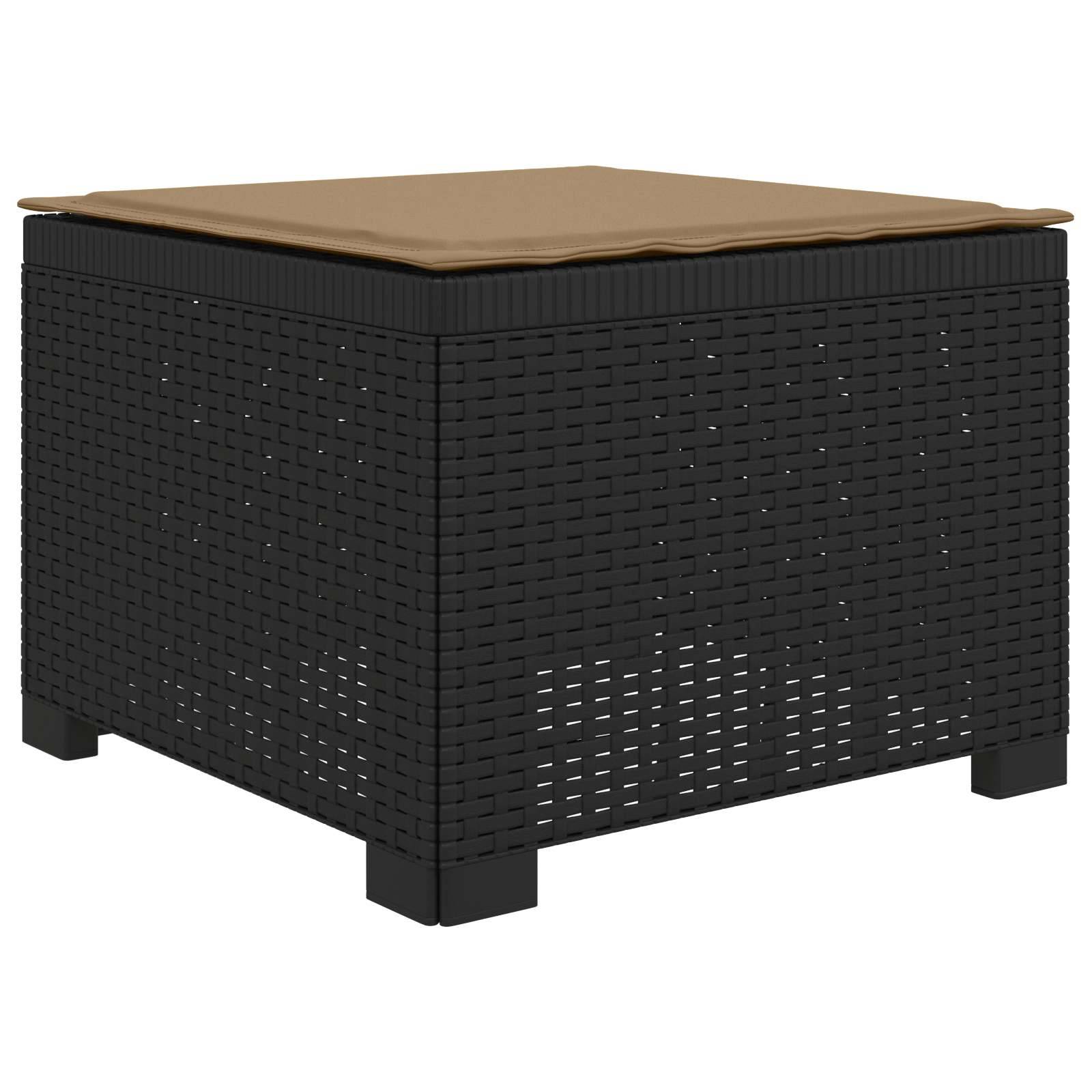 vidaXL 4-Sitzer Garten Sofa mit Kissen Rattan Look PP Anthrazit