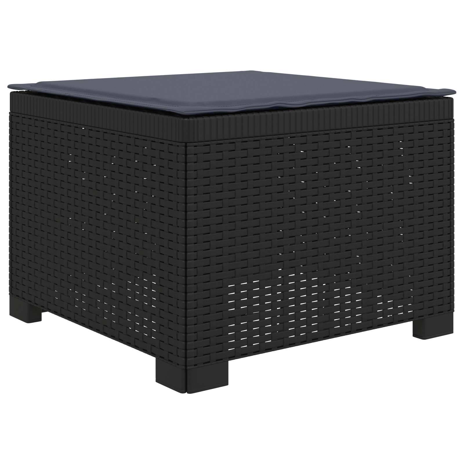 vidaXL 4-Sitzer Garten Sofa mit Kissen Rattan Look PP Anthrazit