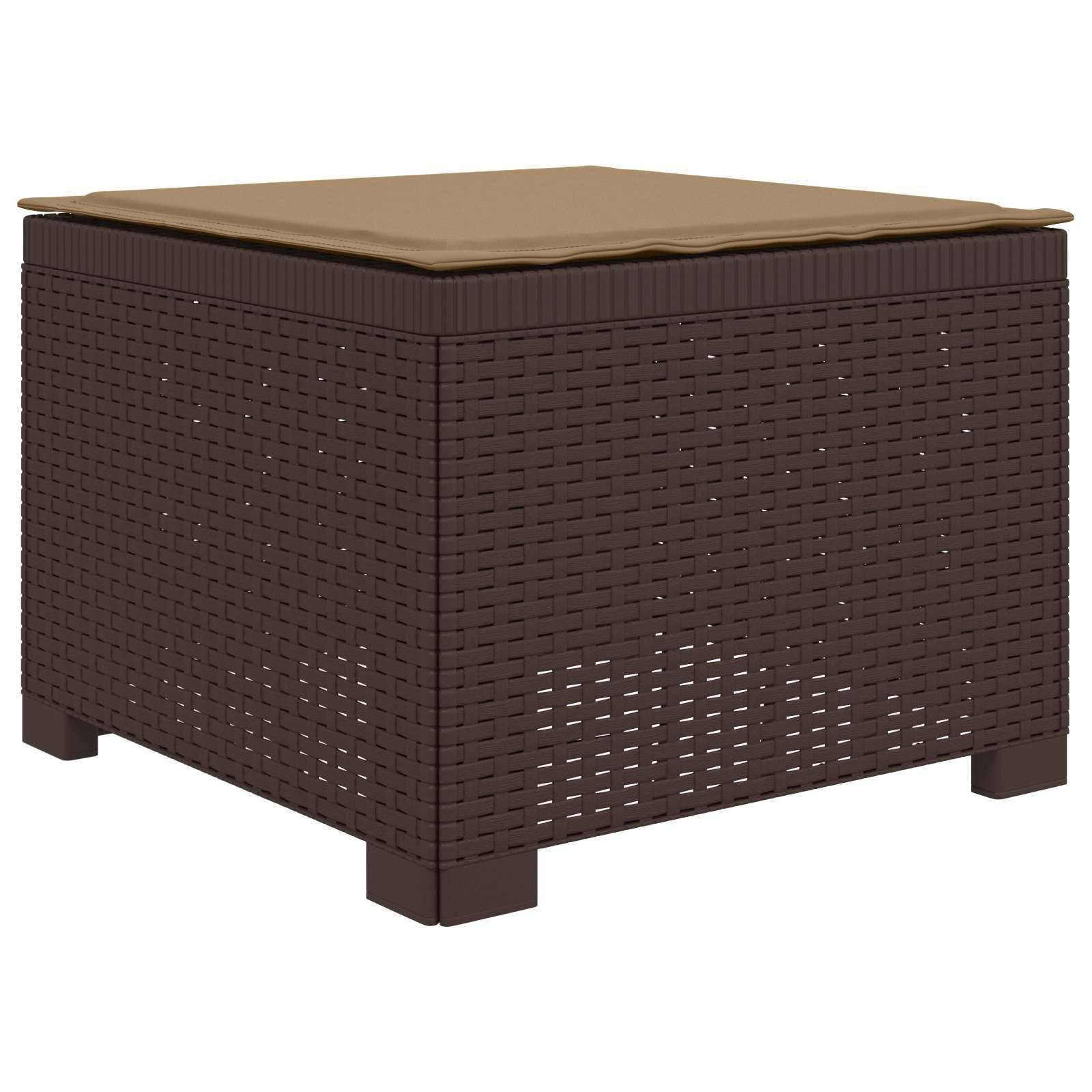 vidaXL 4-Sitzer Garten Sofa mit Kissen Rattan Look PP Braun