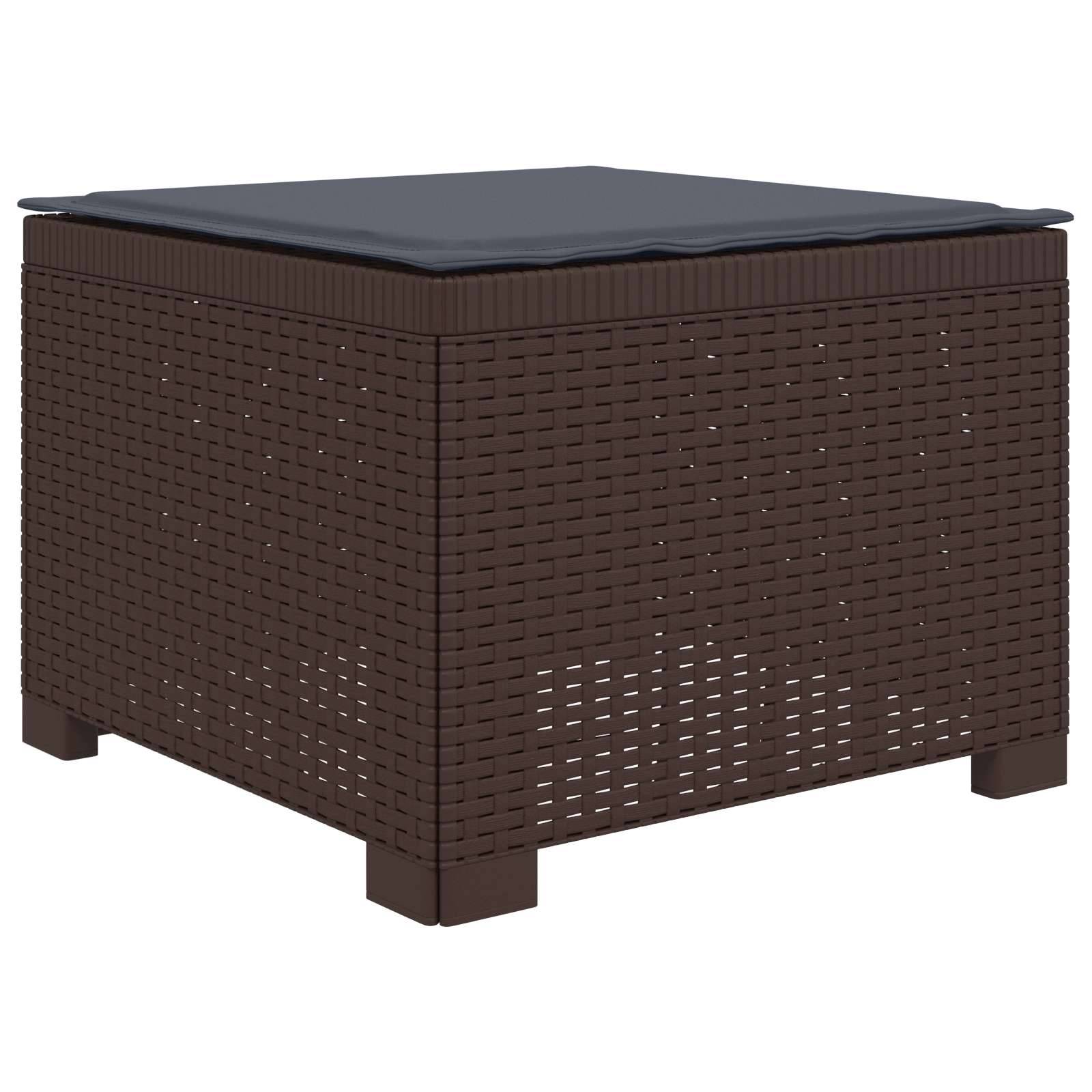 vidaXL 4-Sitzer Garten Sofa mit Kissen Rattan Look PP Braun