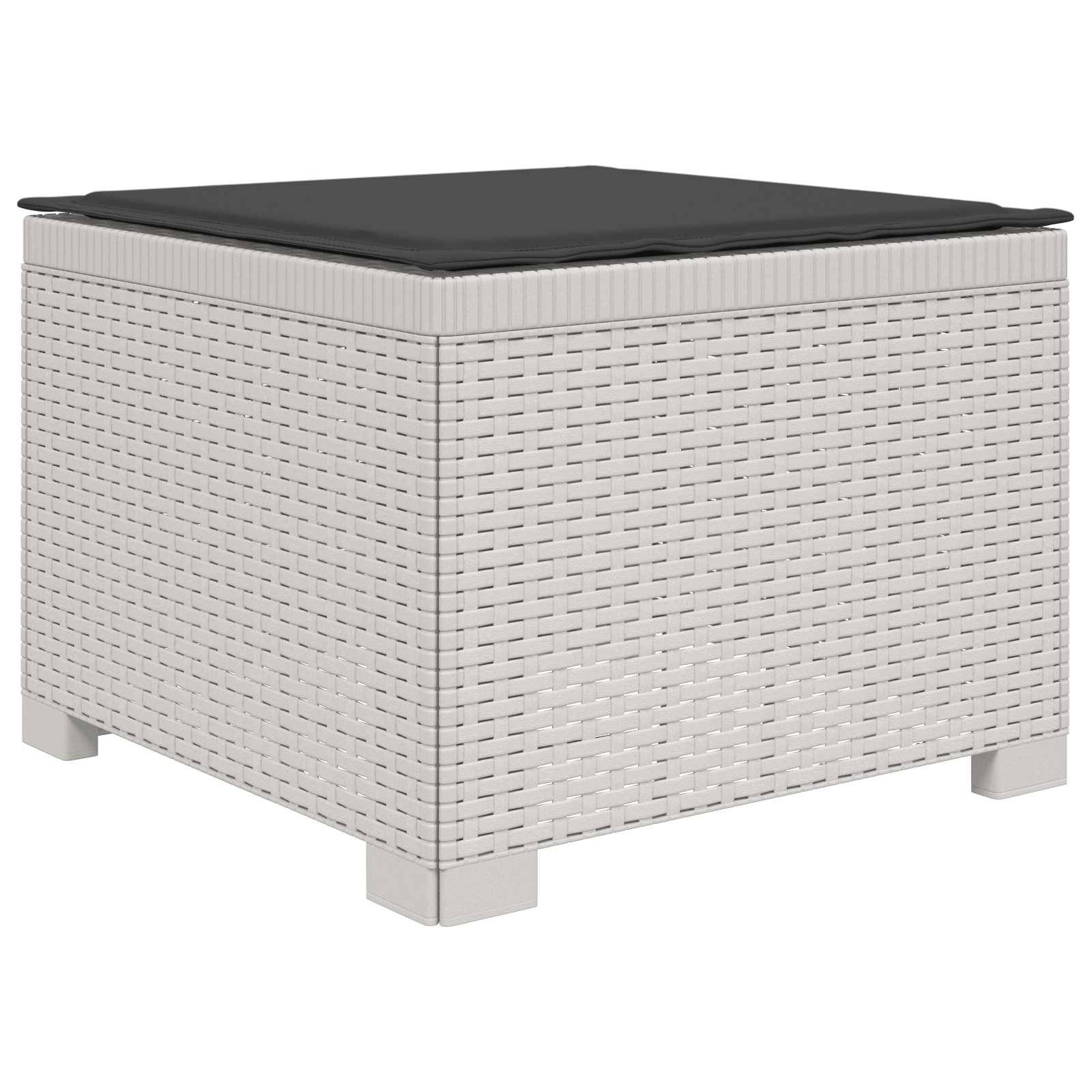 vidaXL 4-Sitzer Garten Sofa mit Kissen Rattan Look PP Weiß