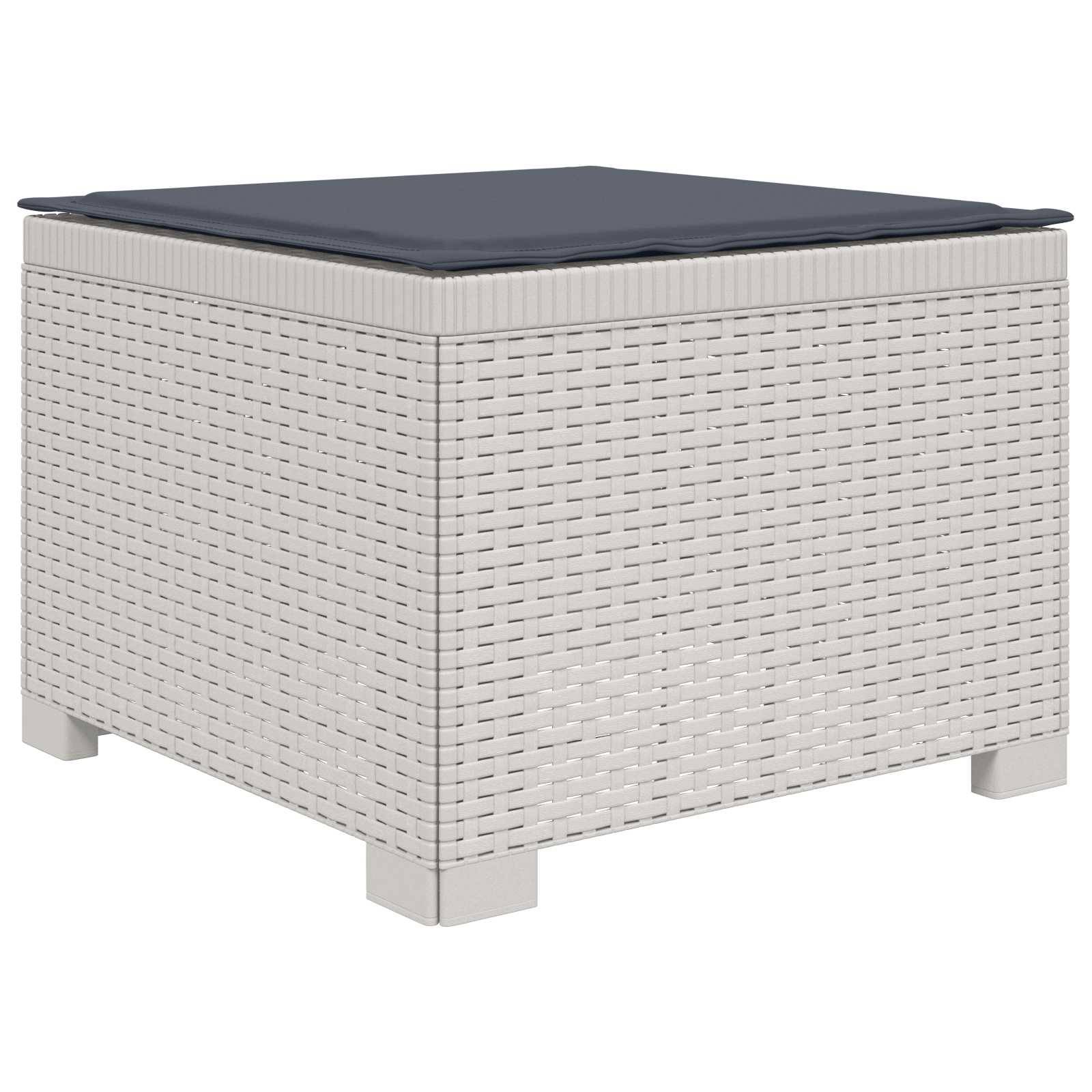 vidaXL 1-Sitzer Garten-Sofa mit Kissen Rattan-Look PP Weiß