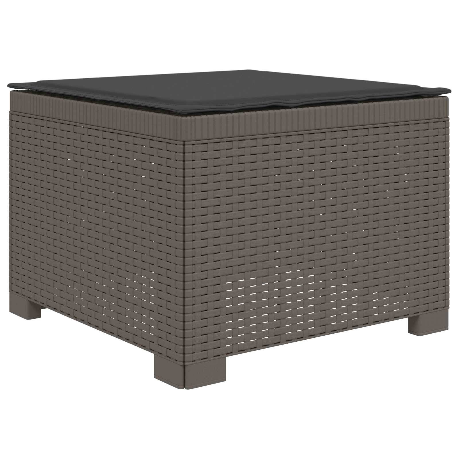 vidaXL 4-Sitzer Garten Sofa mit Kissen Rattan Look PP Hellgrau