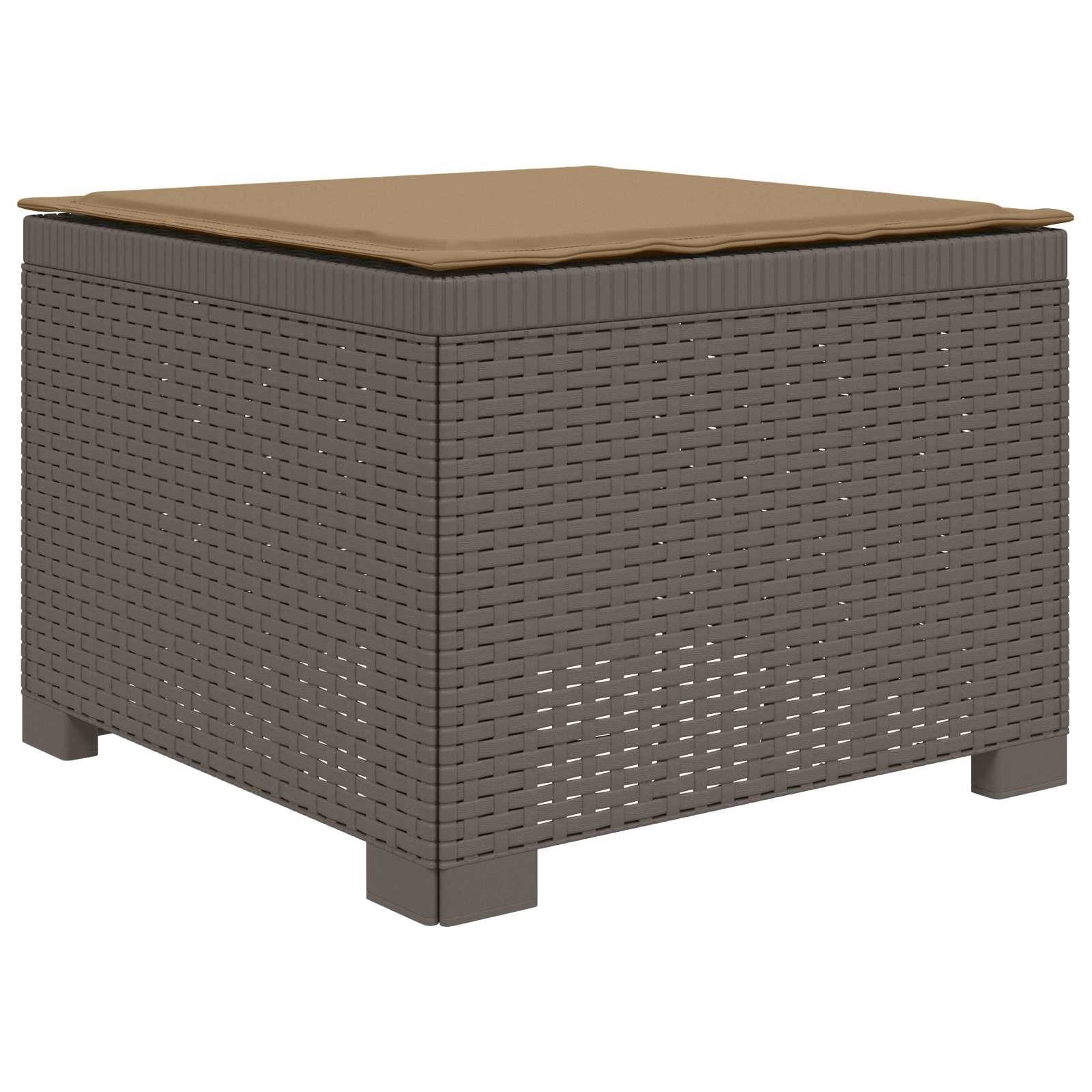 vidaXL 4-Sitzer Garten Sofa mit Kissen Rattan Look PP Hellgrau
