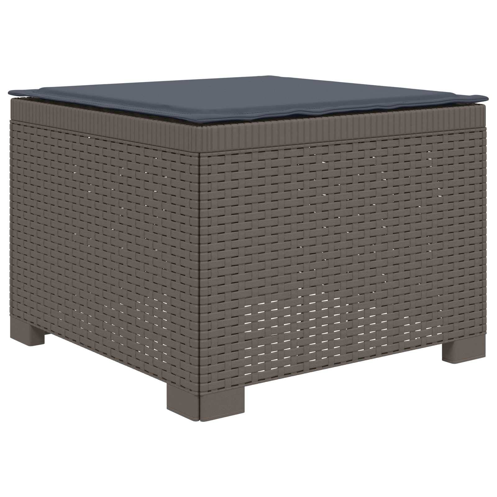 vidaXL 4-Sitzer Garten Sofa mit Kissen Rattan Look PP Hellgrau