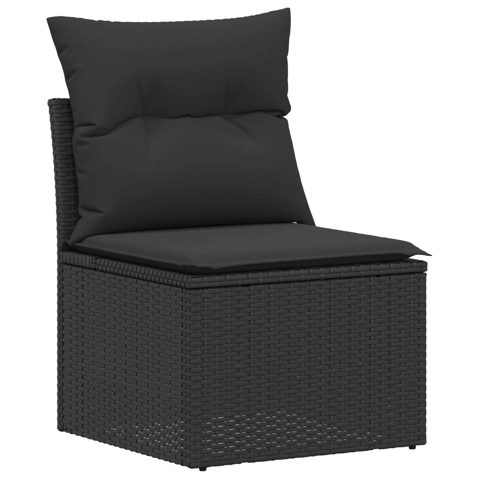 vidaXL Sofa Set 8 stk. Schwarz Polyrattan und Stahl
