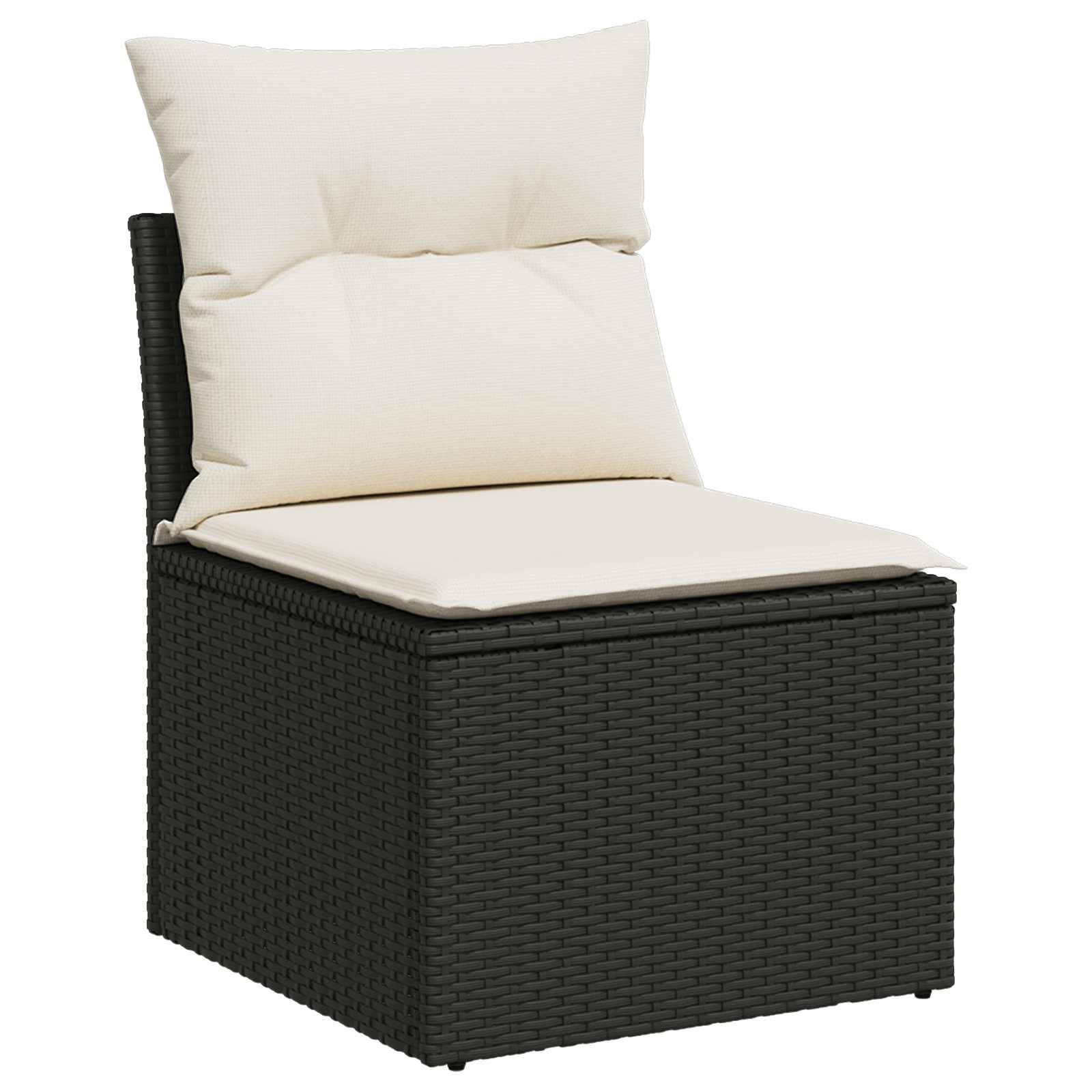 vidaXL Sofa Set 7 pcs Schwarz und Cremeweiß Polyrattan und Stahl
