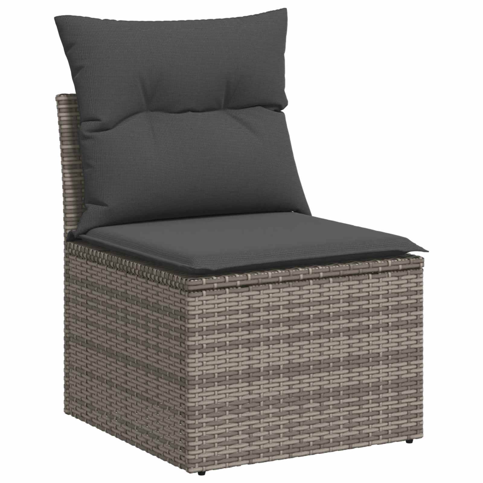 vidaXL Sofa Set 6 stk. Grau und Dunkelgrau Polyrattan und Stahl