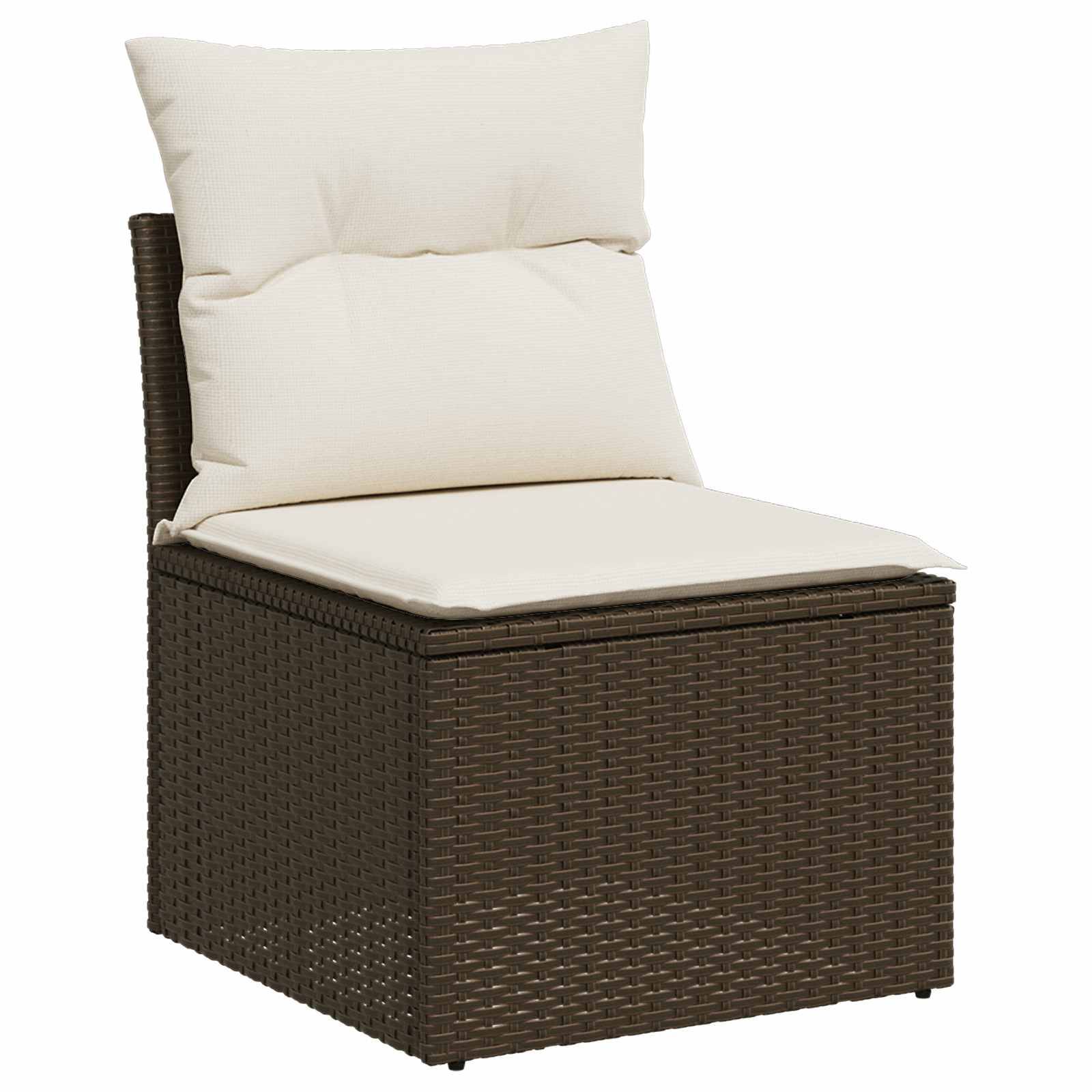 vidaXL Sofa Set 6 stk. Braun und Creme Weiß Polyrattan und Stahl