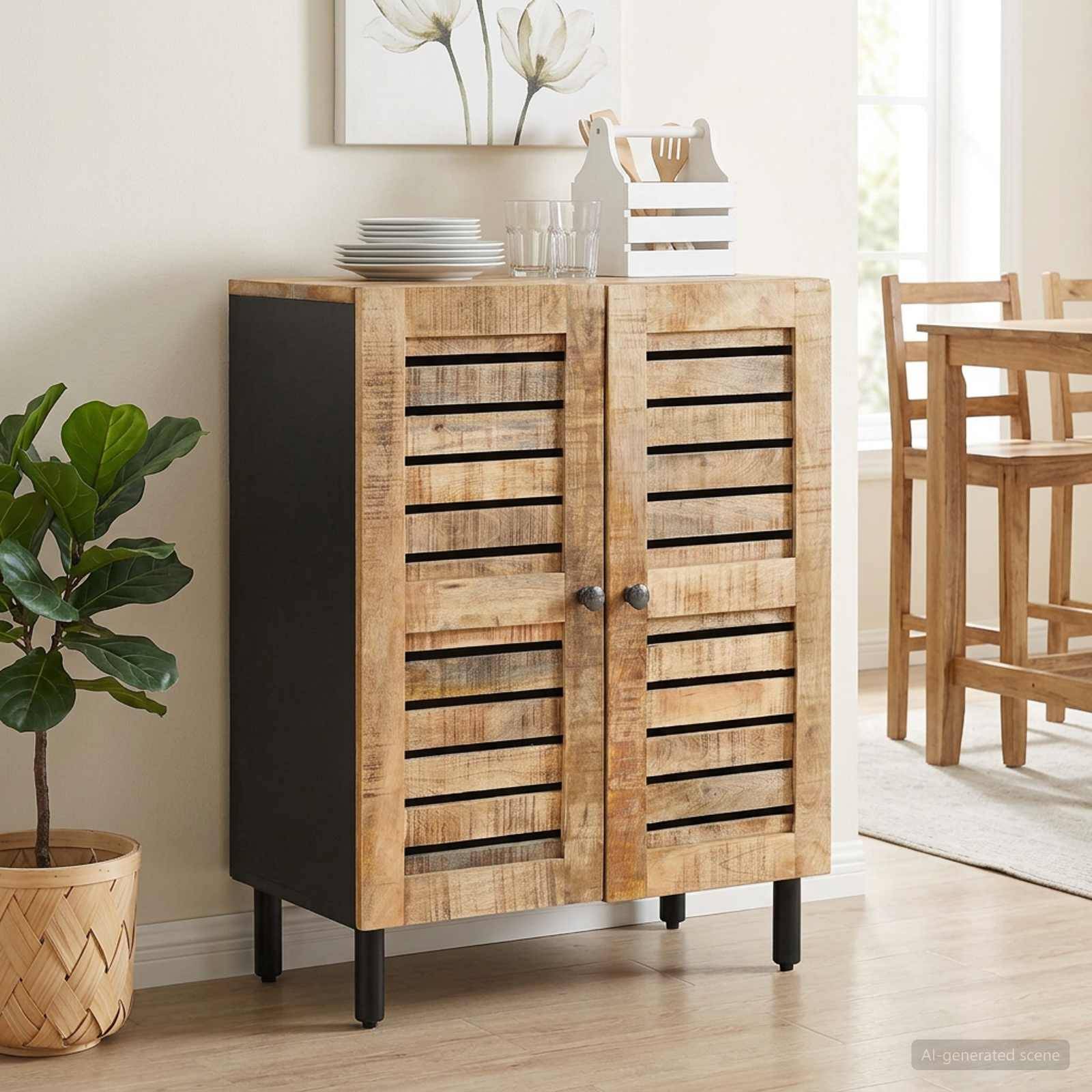 vidaXL Stauraumschränke 60 x 33 x 75 cm Massivholz Mango Natur