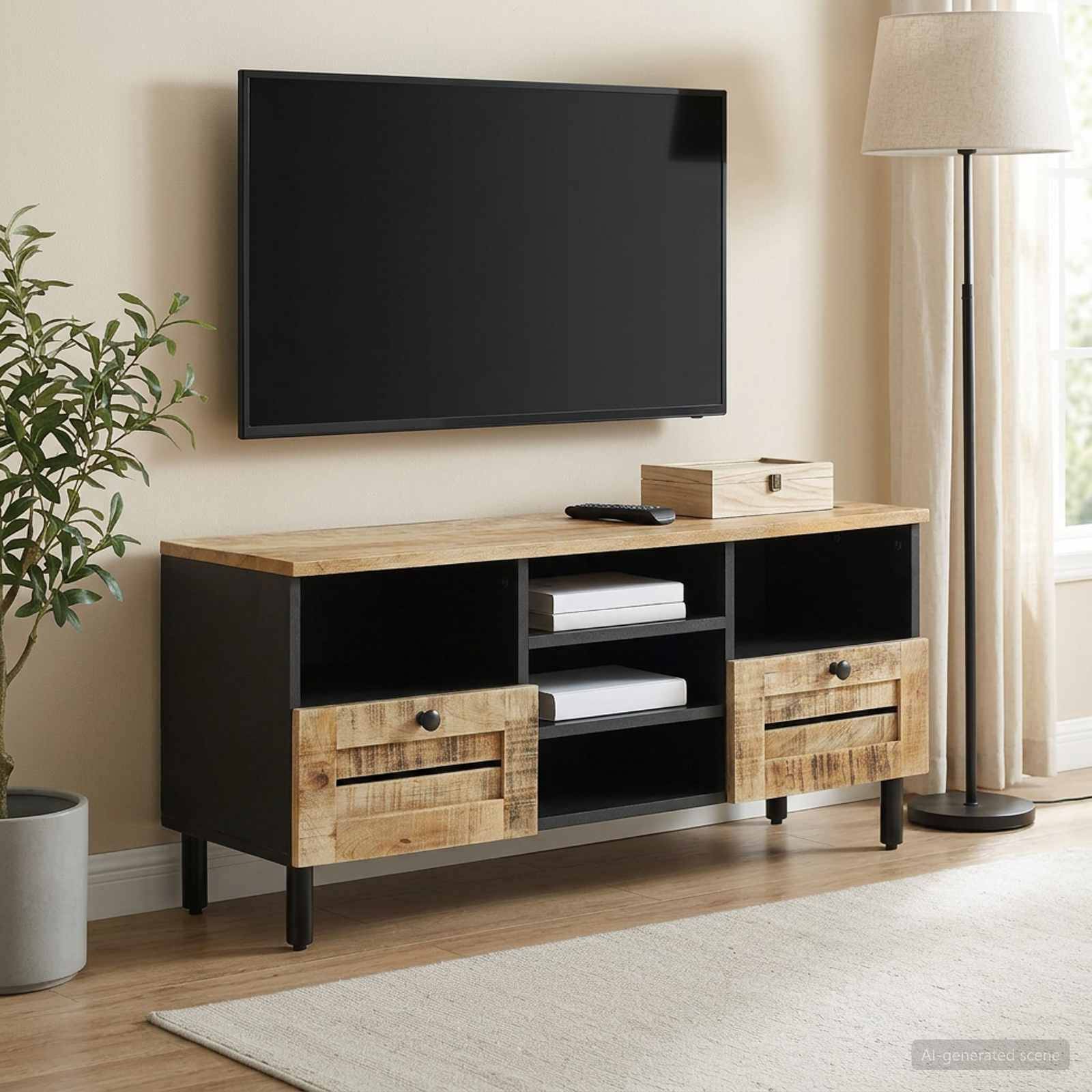 vidaXL Stauraumschränke Natur 100 x 33 x 46 cm Massivholz Mango