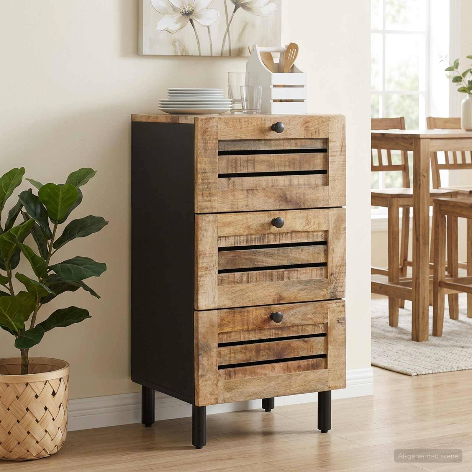 vidaXL Stauraumschränke Natur 40 x 33 x 75 cm Massivholz Mango