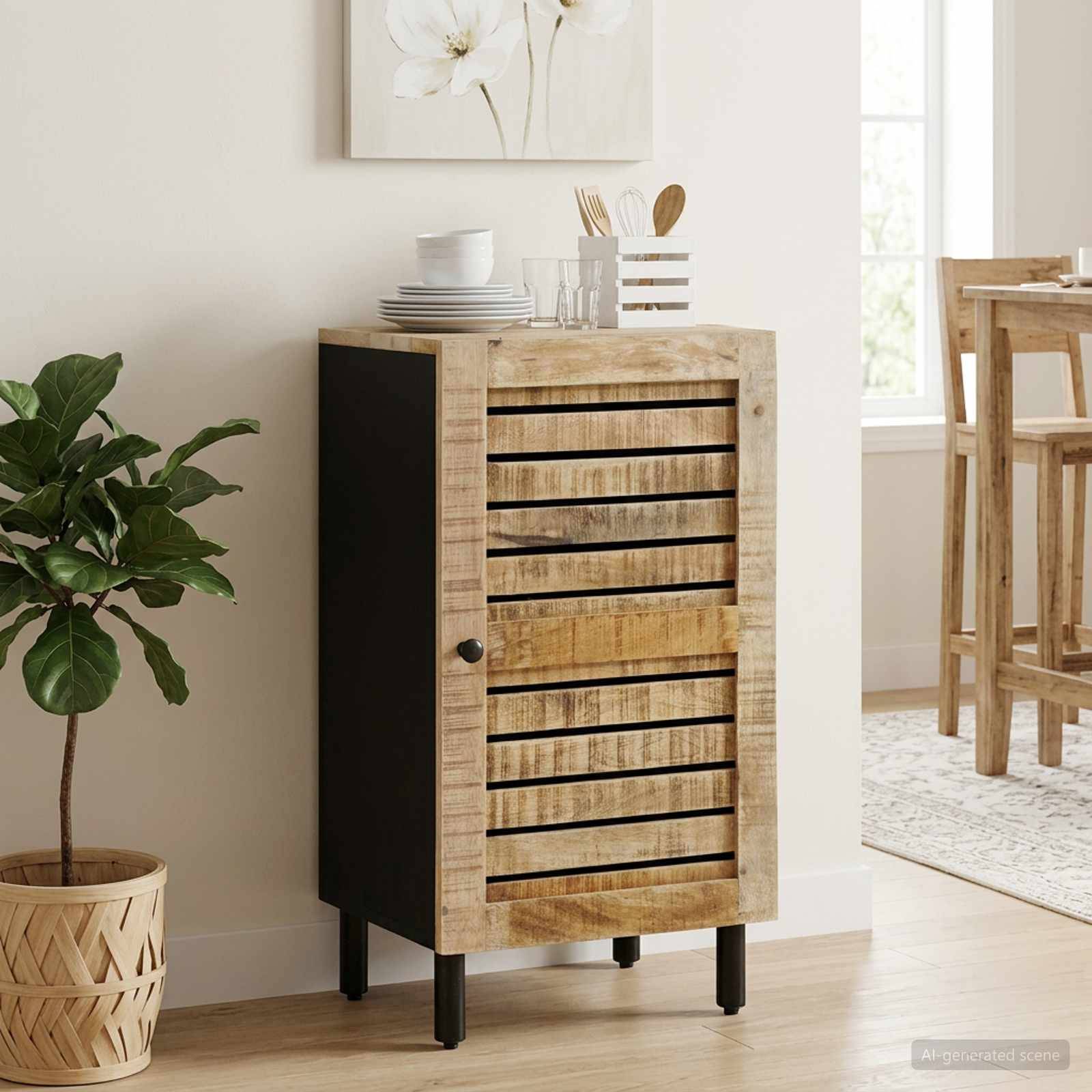 vidaXL Aufbewahrungsschrank Natur 40 x 33 x 75 cm Massivholz Mango